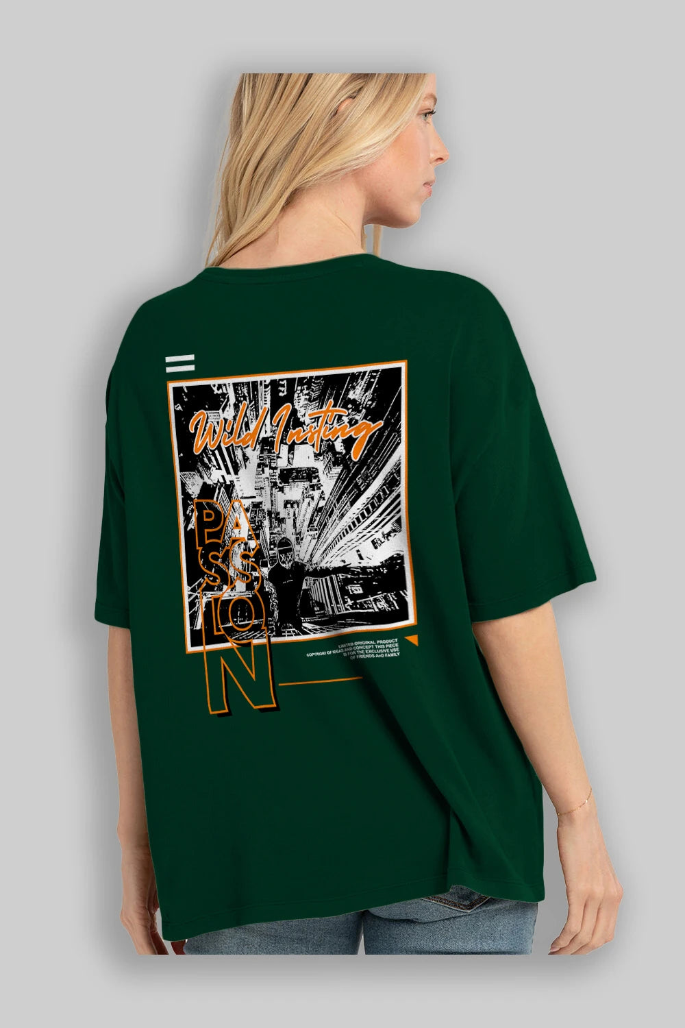Wild Passion Arka Baskılı Oversize t-shirt Erkek Kadın Unisex