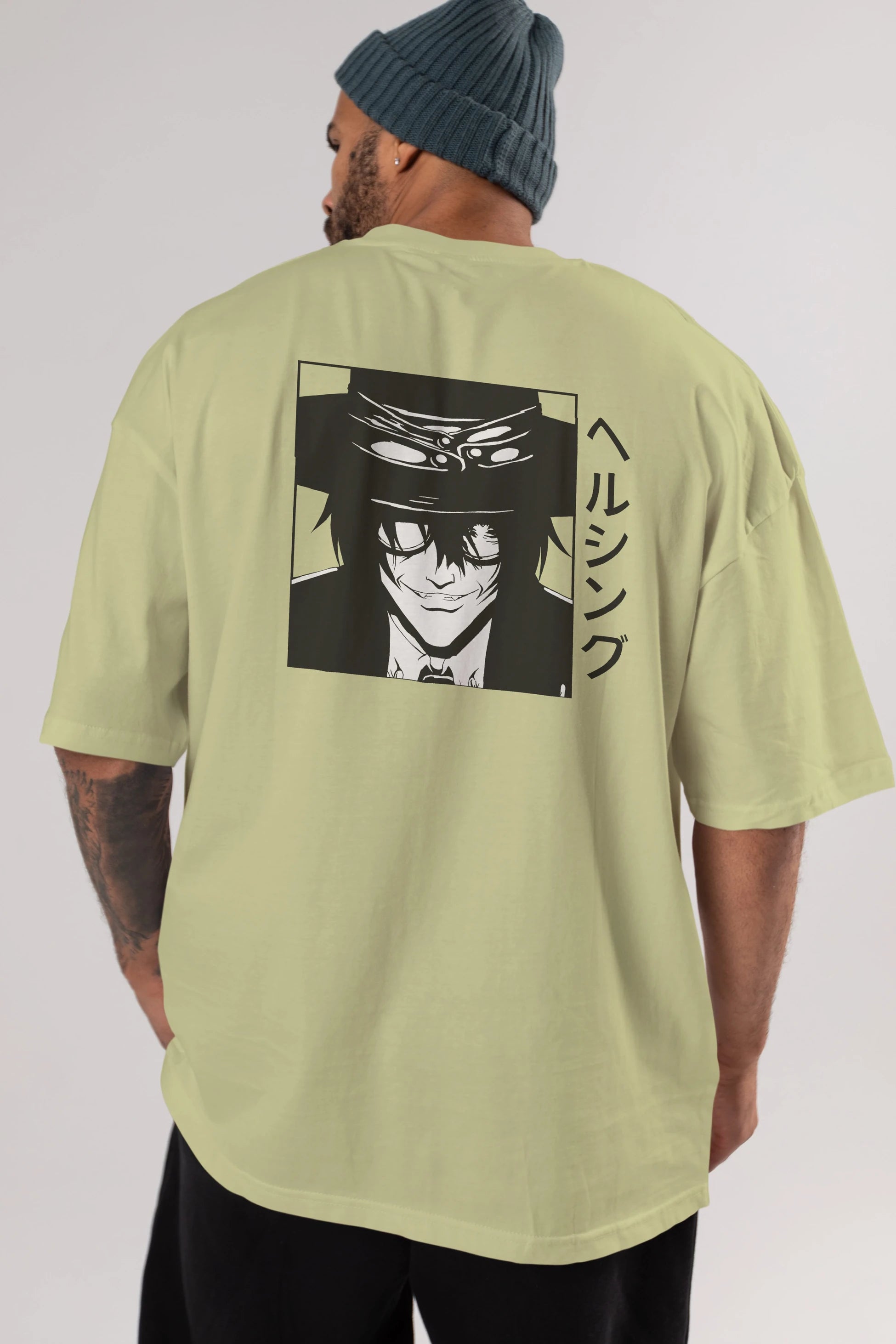Alucard 1 Anime Arka Baskılı Oversize t-shirt Erkek Kadın Unisex