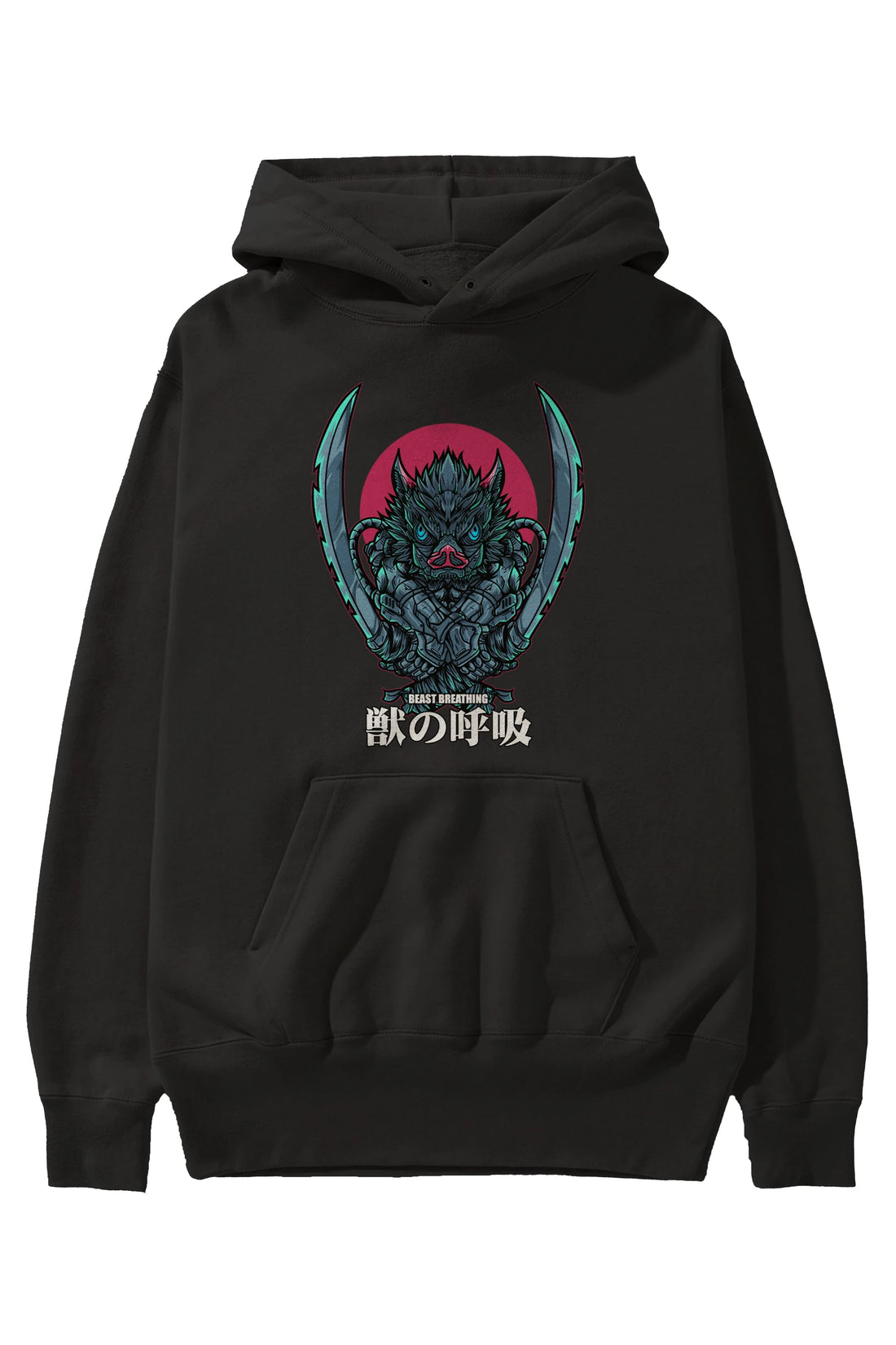 Inosuke DEMON SLAYER Anime Ön Baskılı Hoodie Oversize Kapüşonlu Sweatshirt Erkek Kadın Unisex