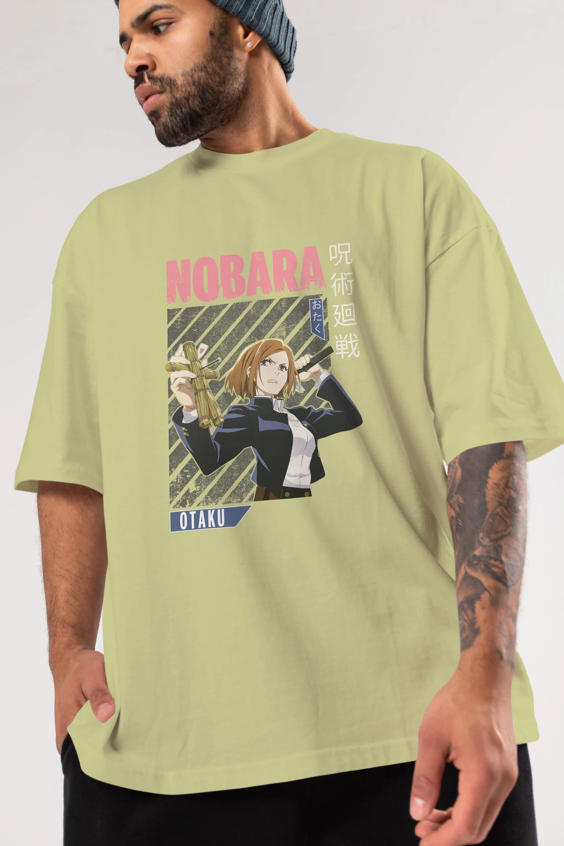 Nobara Kugisaki 6 Anime Ön Baskılı Oversize t-shirt %100 pamuk Erkek Kadın Unisex
