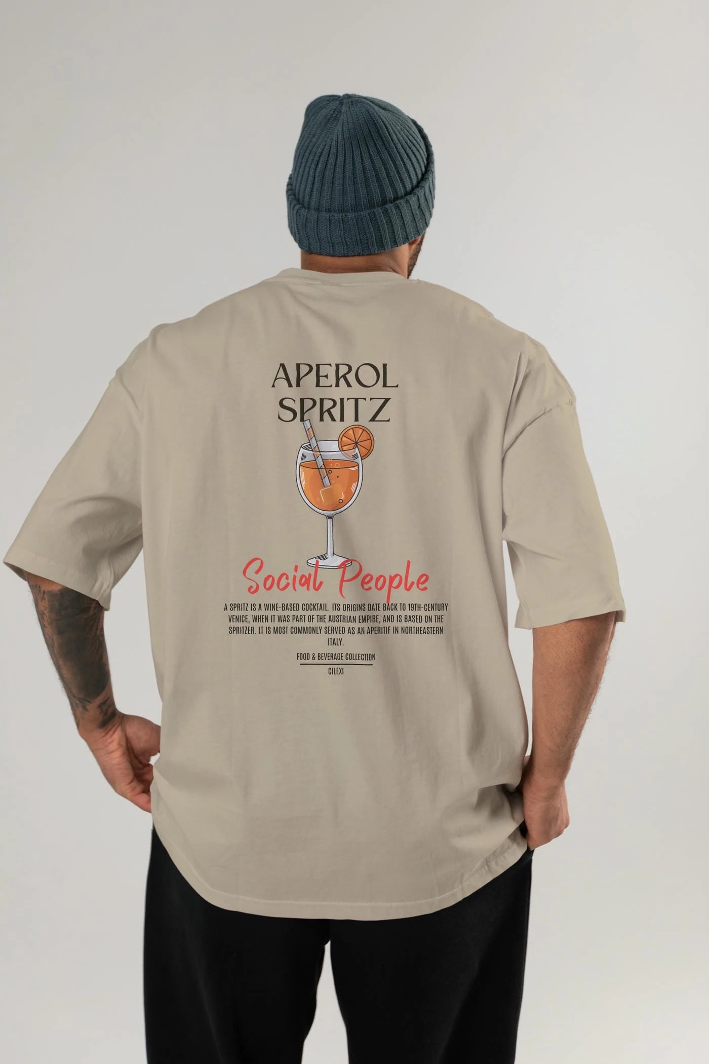 Aperol Sprıtz Kokteyl Serisi Baskılı Oversize t-shirt Erkek Kadın Unisex %100 Pamuk Bisiklet Yaka tişort