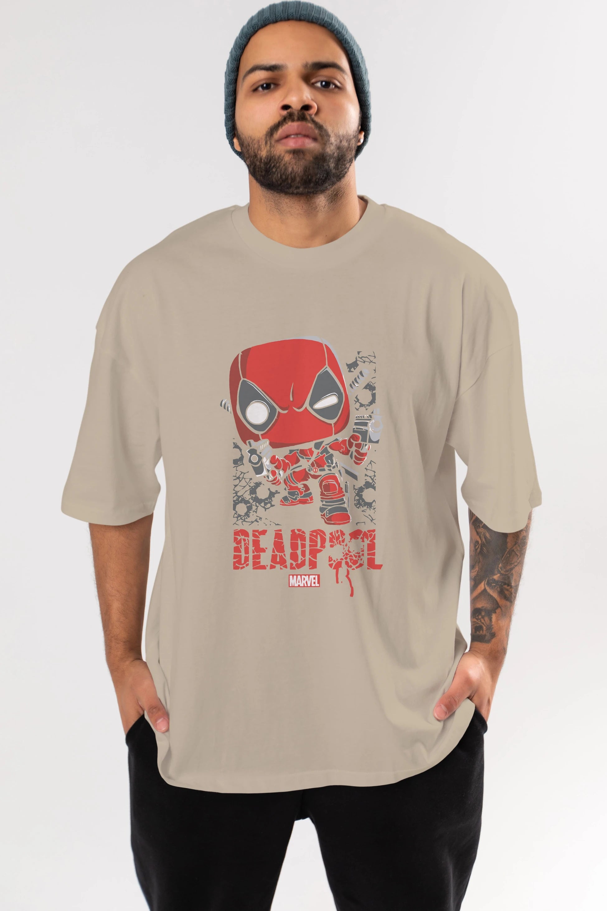 Deadpool (8) Ön Baskılı Oversize t-shirt Erkek Kadın Unisex %100 Pamuk Bisiklet Yaka tişort