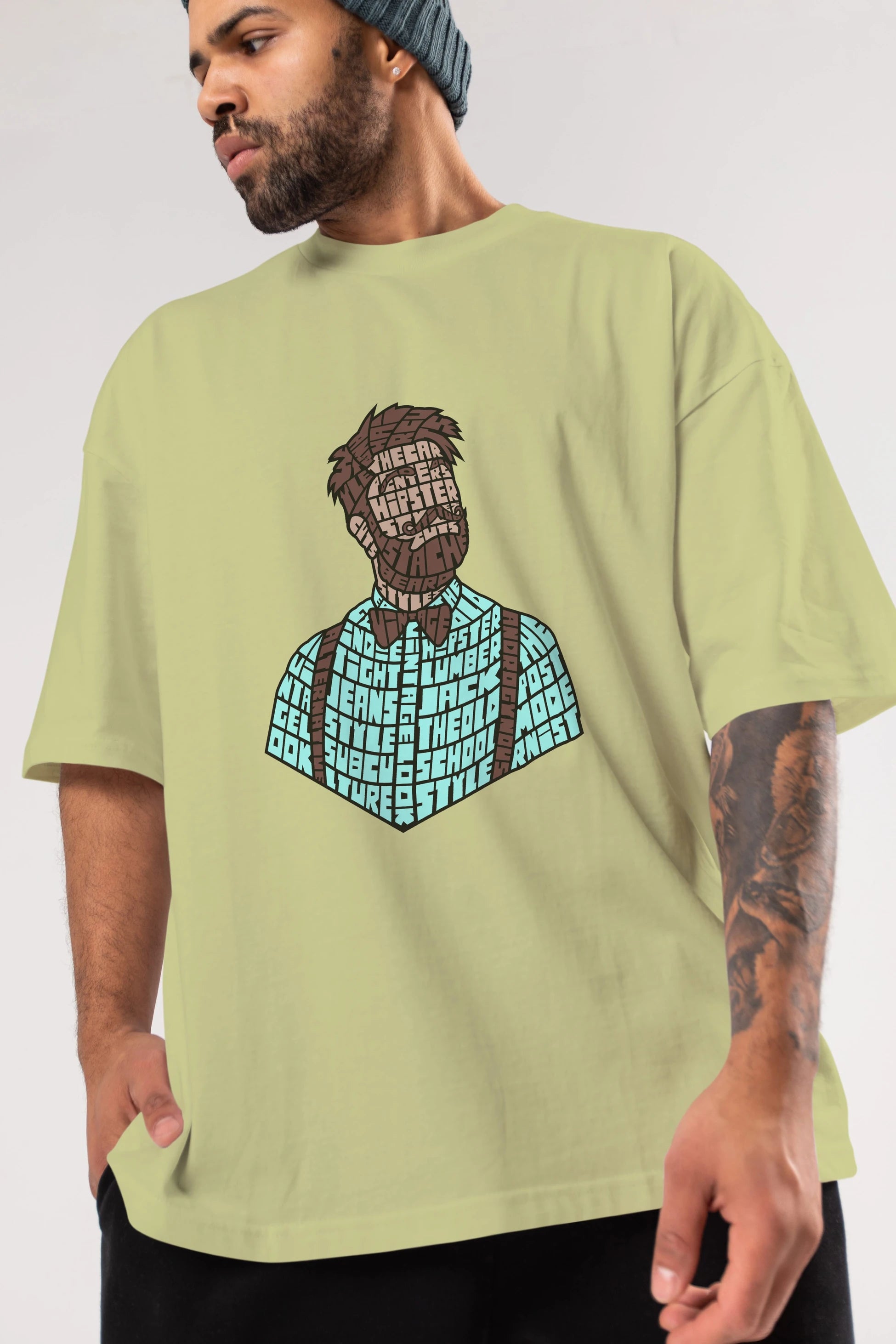 Hipster (2) Ön Baskılı Oversize t-shirt %100 pamuk Erkek Kadın Unisex