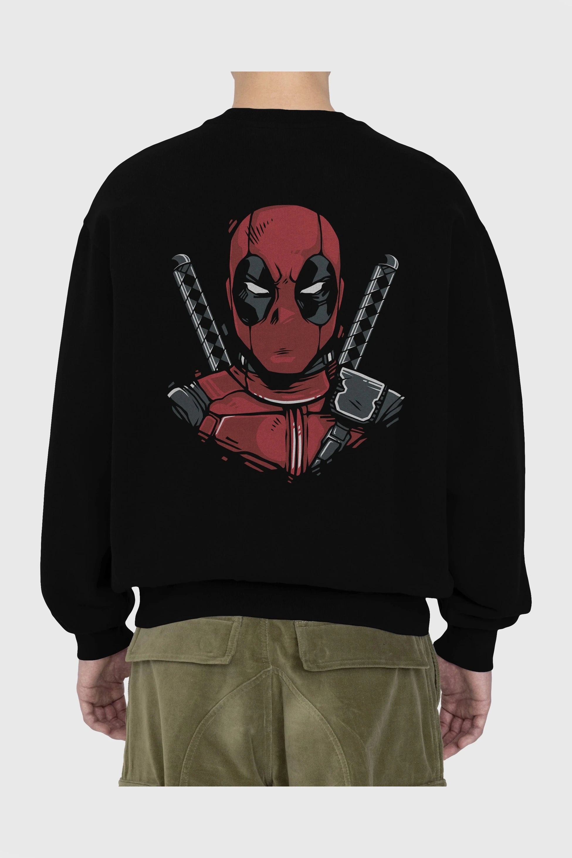 Deadpool (4) Arka Baskılı Oversize Sweatshirt Erkek Kadın Unisex