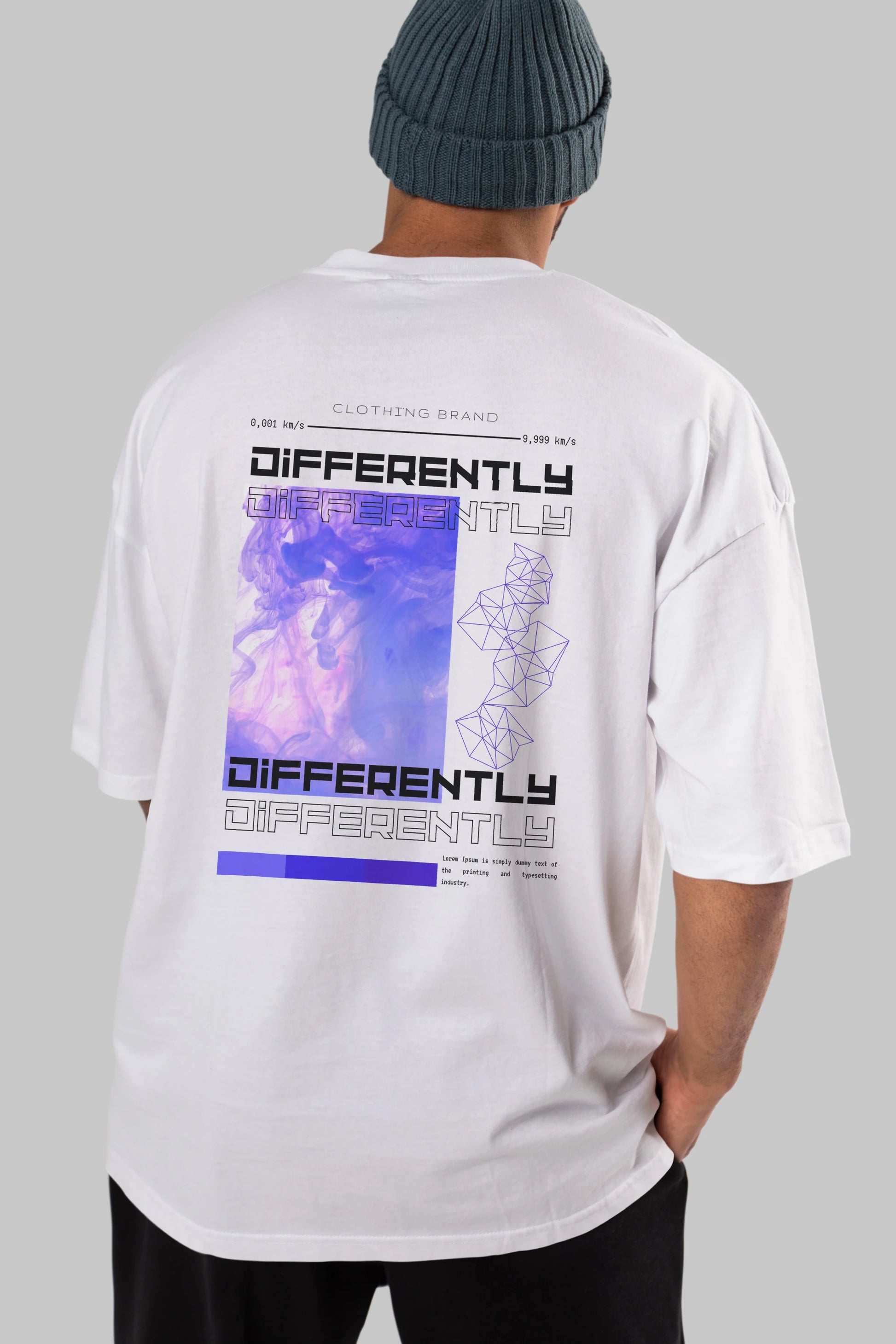 Differently Yazılı Arka Baskılı Oversize t-shirt Erkek Kadın Unisex