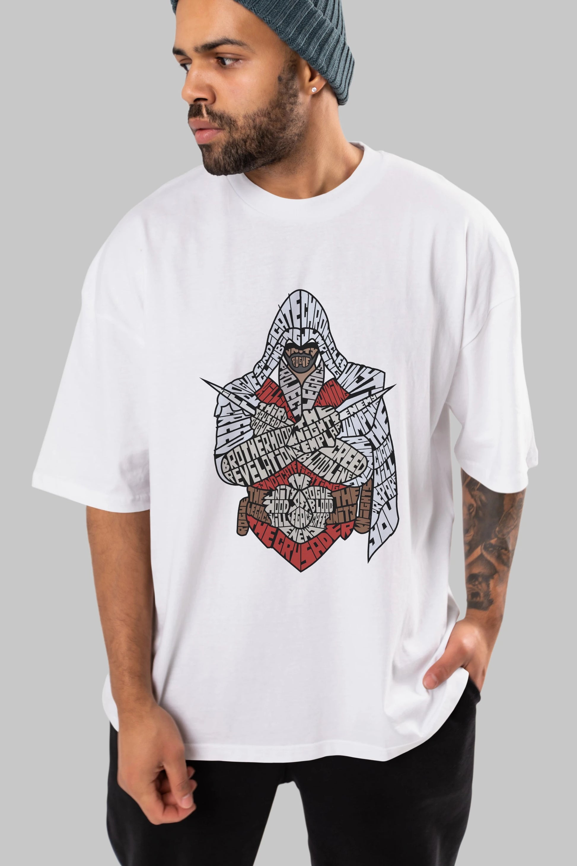 Assassins Ön Baskılı Oversize t-shirt %100 pamuk Erkek Kadın Unisex