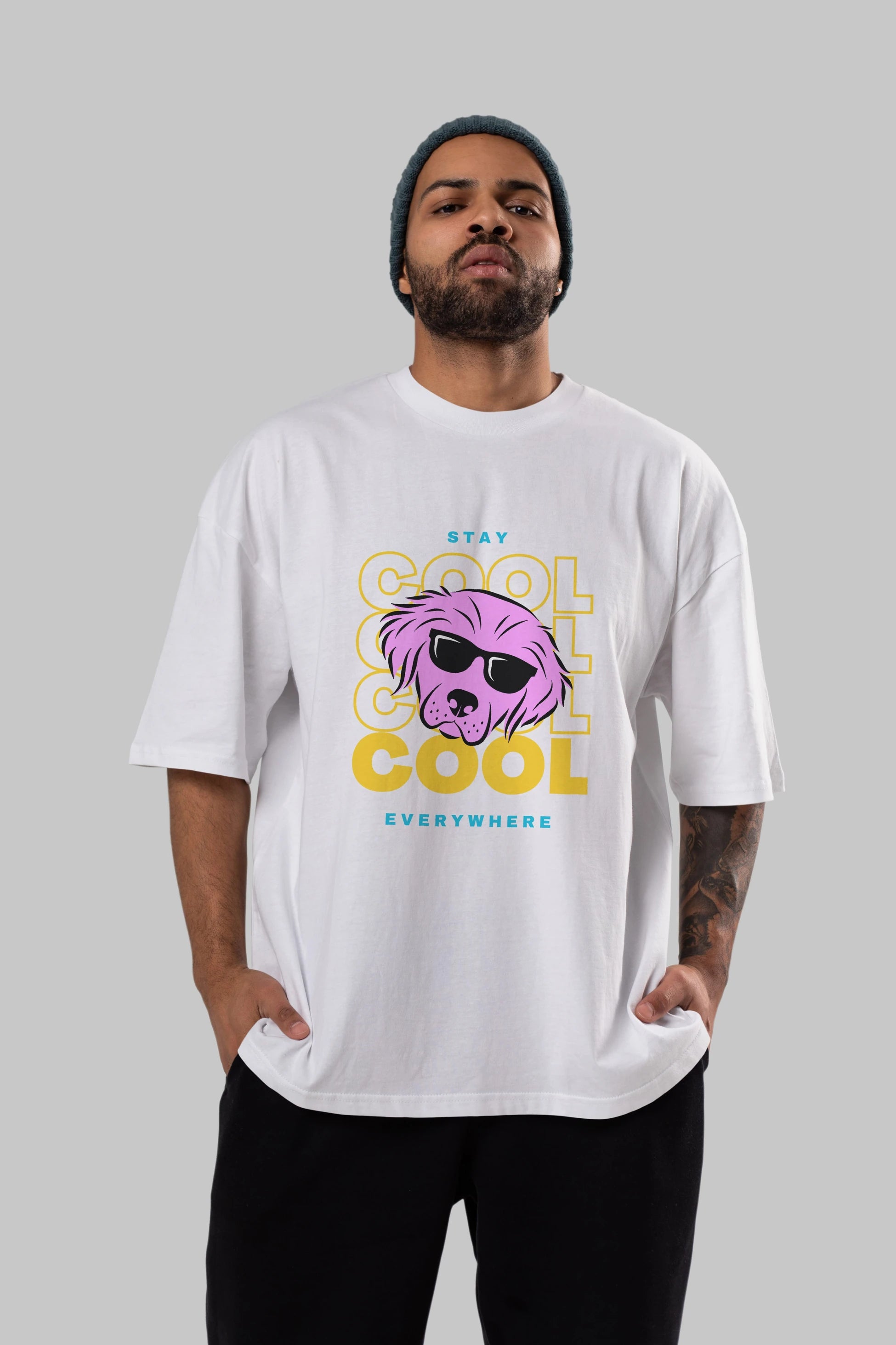 Cool Dog 2 Ön Baskılı Oversize t-shirt Erkek Kadın Unisex