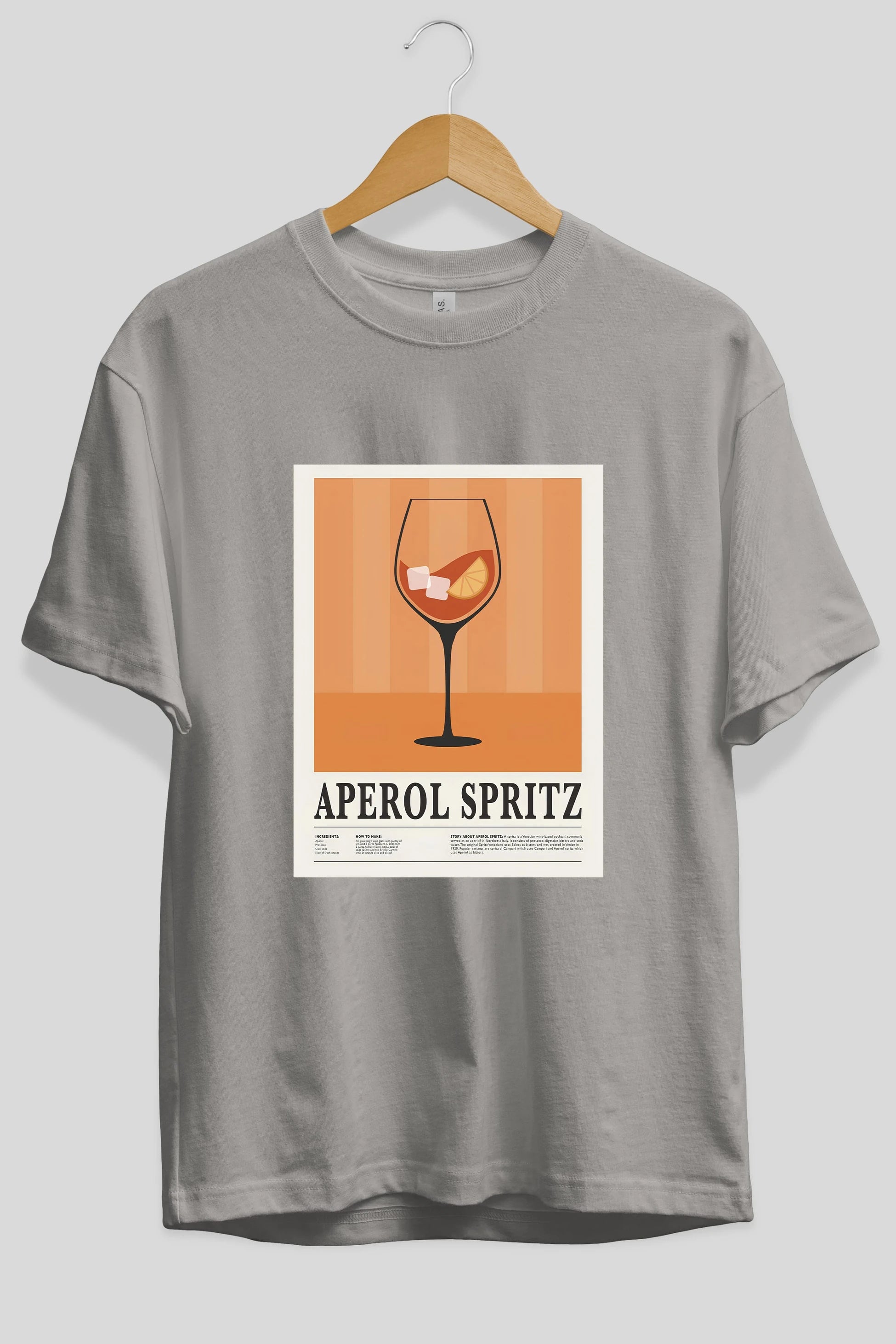 Aperol Spritz 8 Ön Baskılı Oversize t-shirt Erkek Kadın Unisex %100 Pamuk Bisiklet Yaka tişort