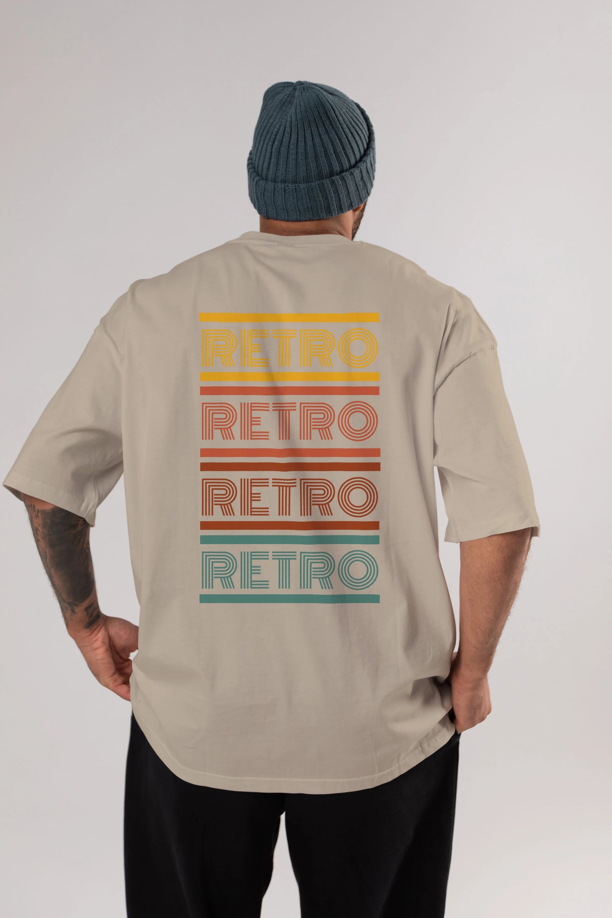 Retro Yazılı Arka Baskılı Oversize t-shirt Erkek Kadın Unisex