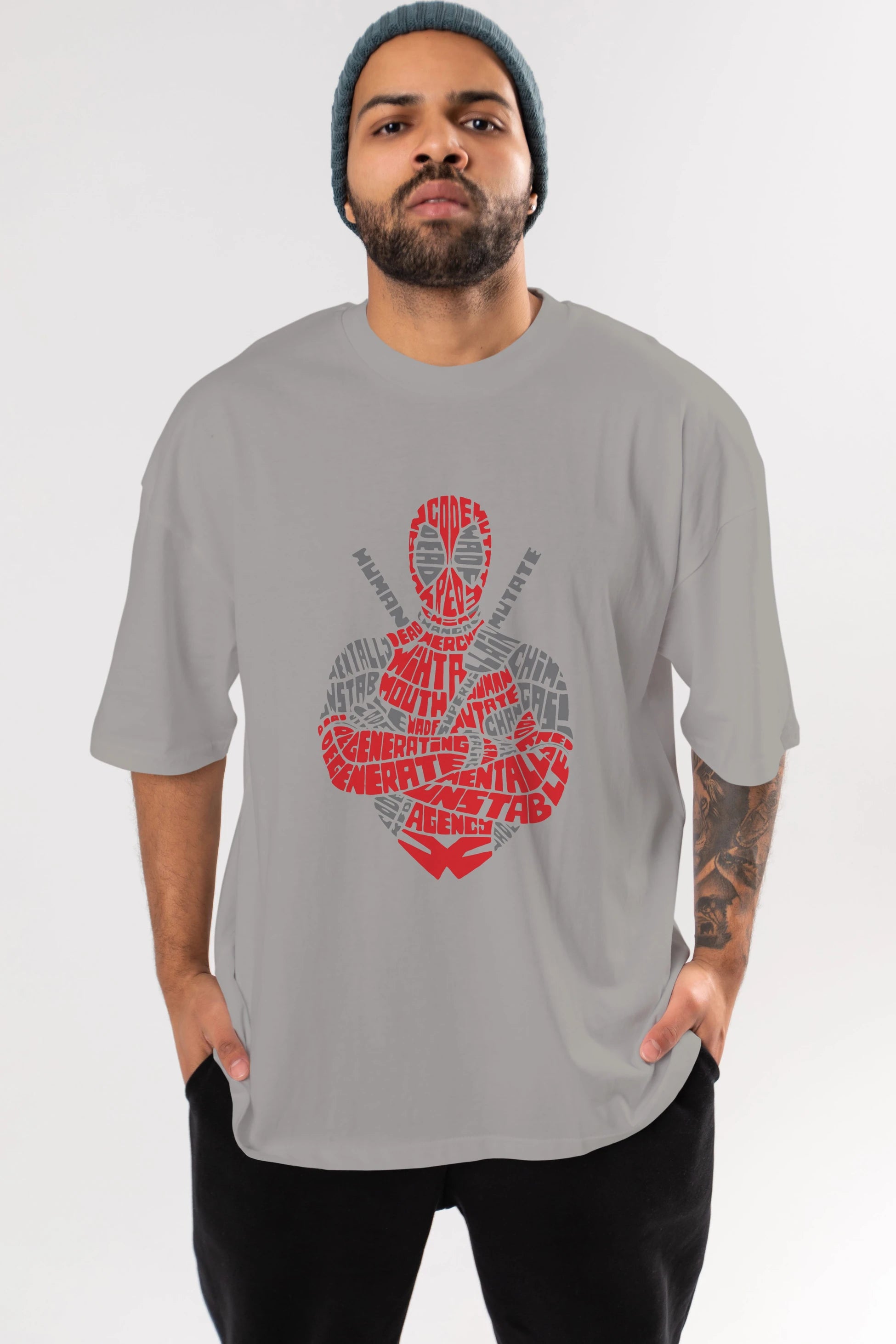 Deadpool (16) Ön Baskılı Oversize t-shirt Erkek Kadın Unisex %100 Pamuk Bisiklet Yaka tişort