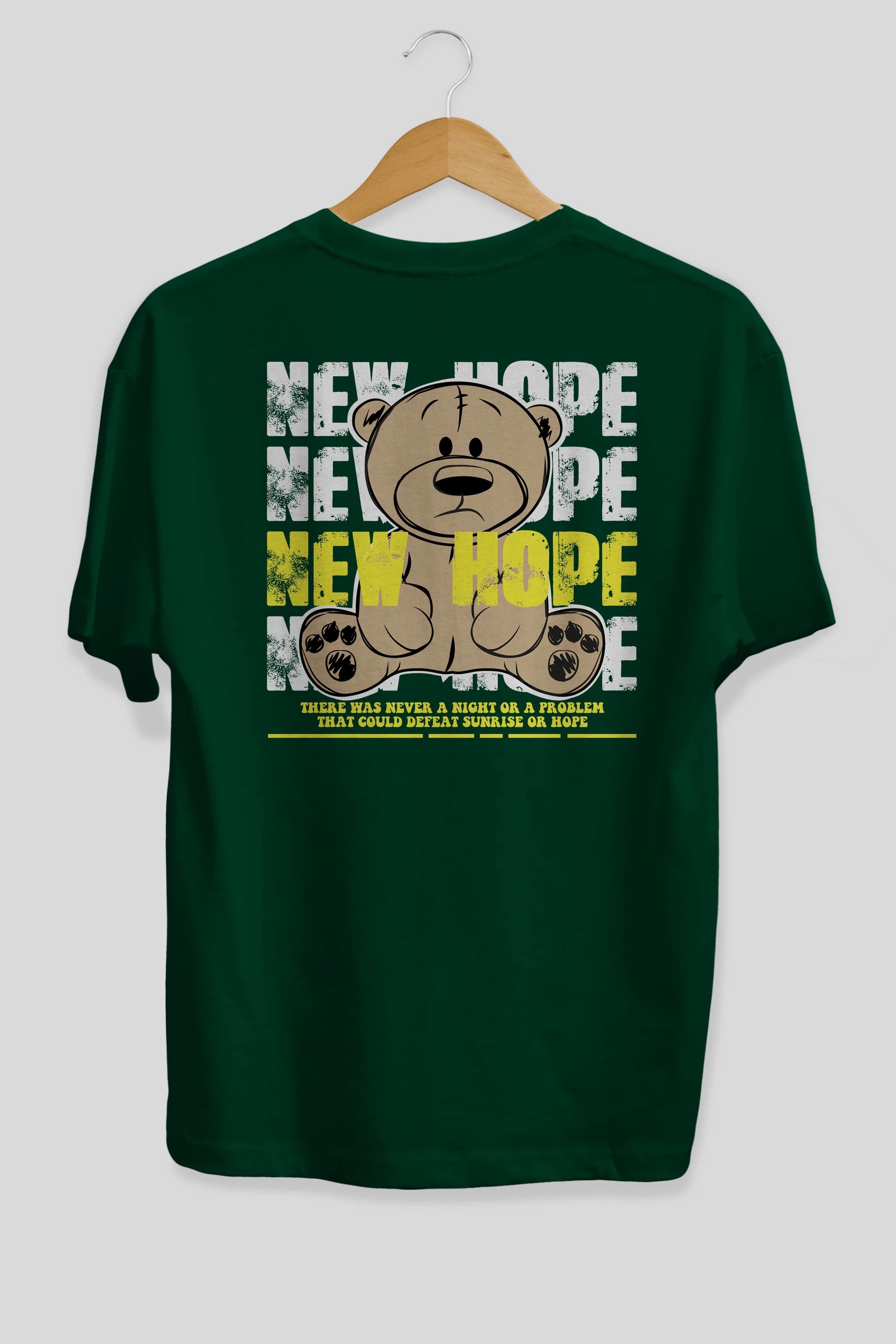 Teddy Bear New Hope Arka Baskılı Oversize t-shirt Erkek Kadın Unisex