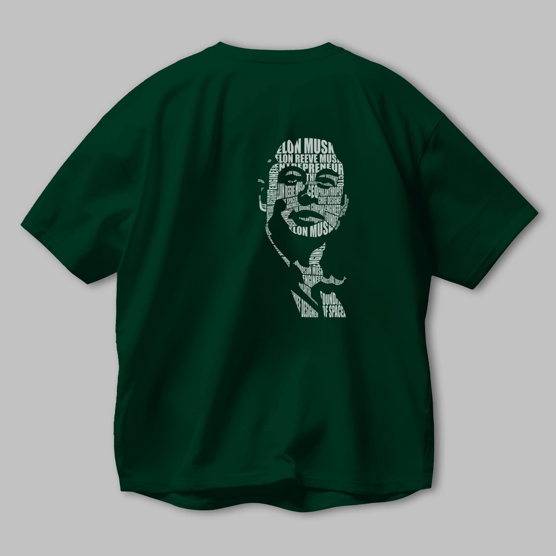Elon Musk Calligram Arka Baskılı Oversize t-shirt %100 pamuk Erkek Kadın Unisex