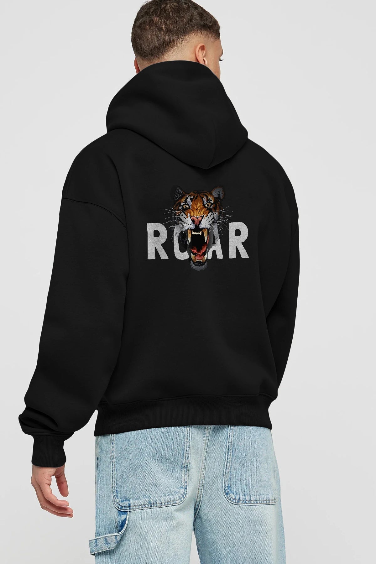 Teddy Bear Roar Arka Baskılı Hoodie Oversize Kapüşonlu Sweatshirt Erkek Kadın Unisex