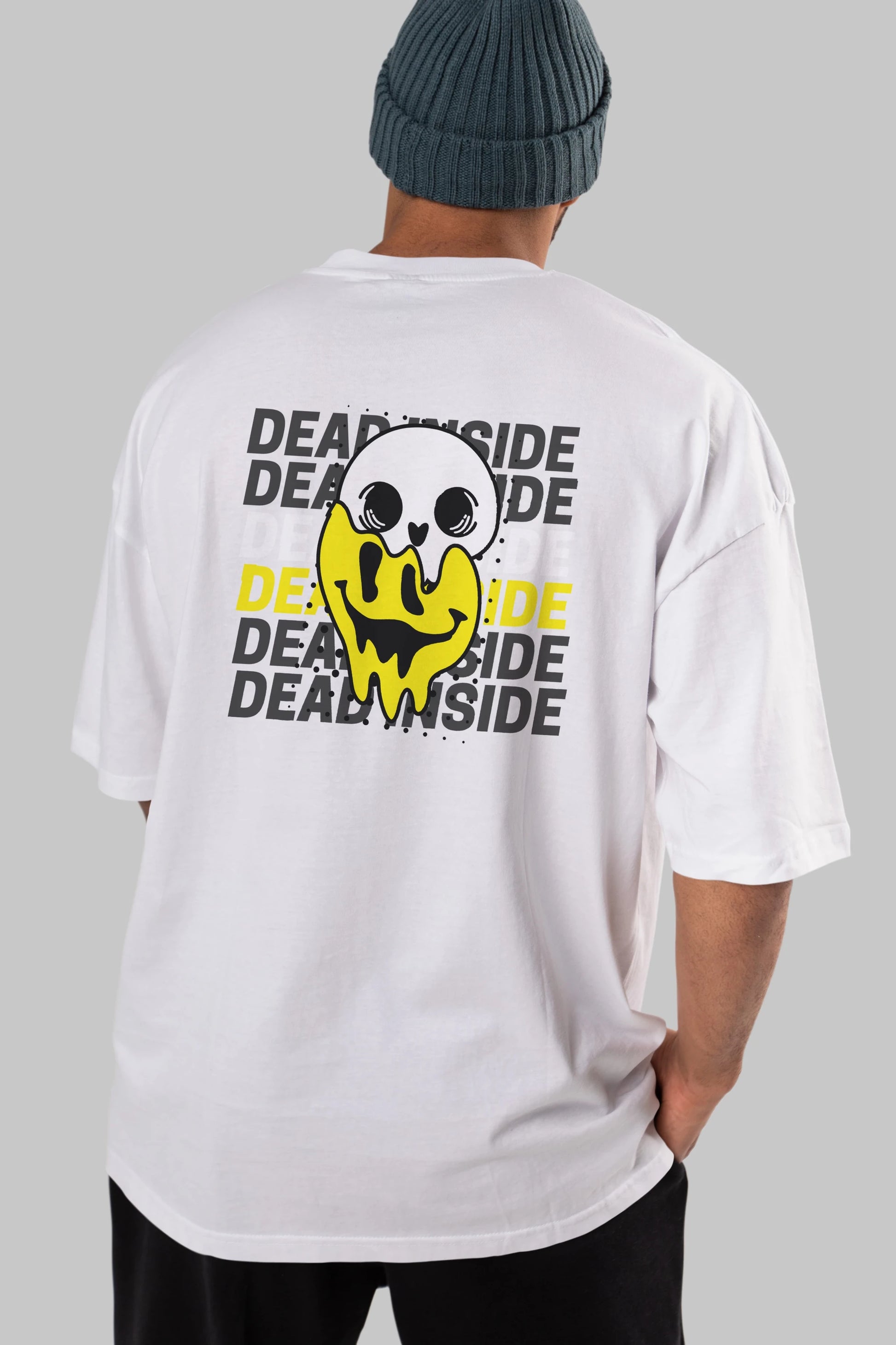Dead Inside Yazılı Arka Baskılı Oversize t-shirt Erkek Kadın Unisex