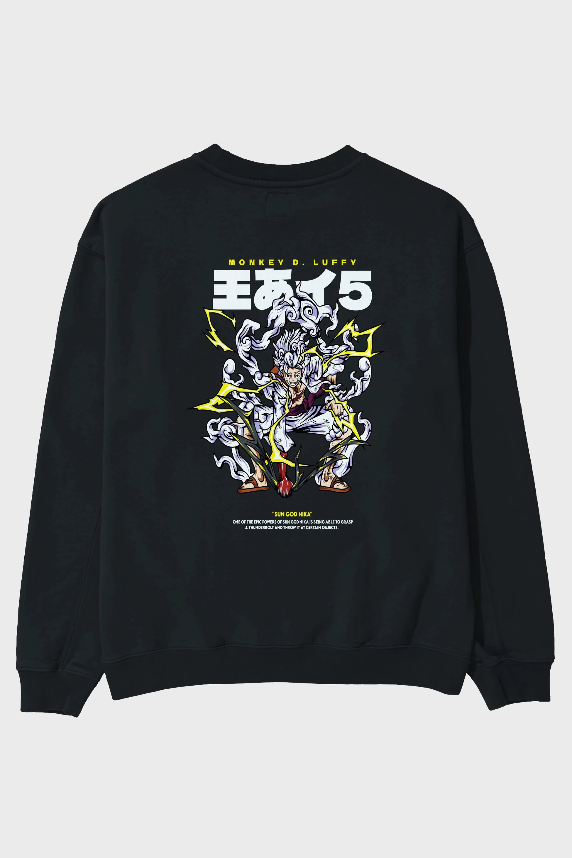 Monkey D. Luffy Anime Arka Baskılı Oversize Sweatshirt Erkek Kadın Unisex