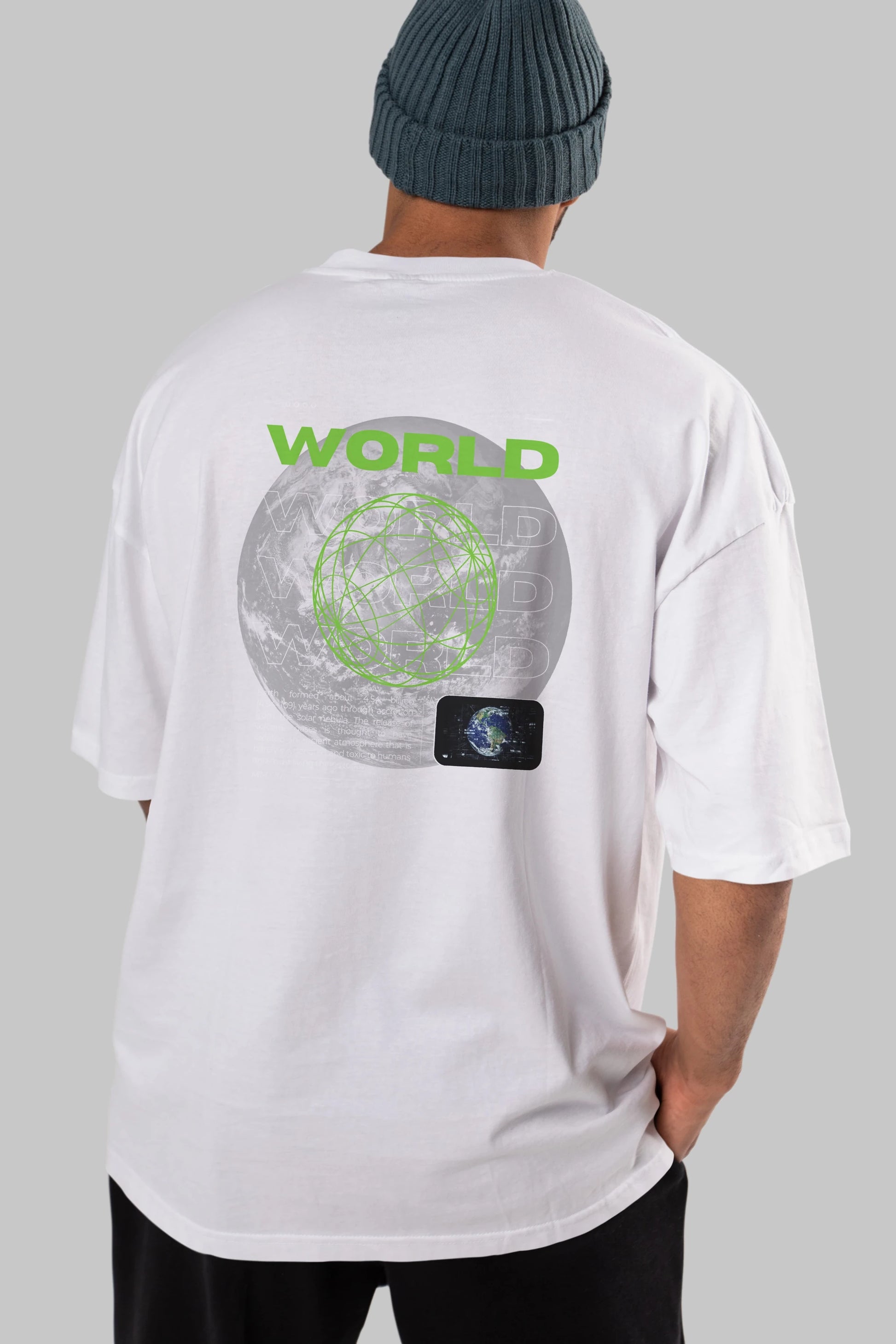 World Streetwear Arka Baskılı Oversize t-shirt Erkek Kadın Unisex