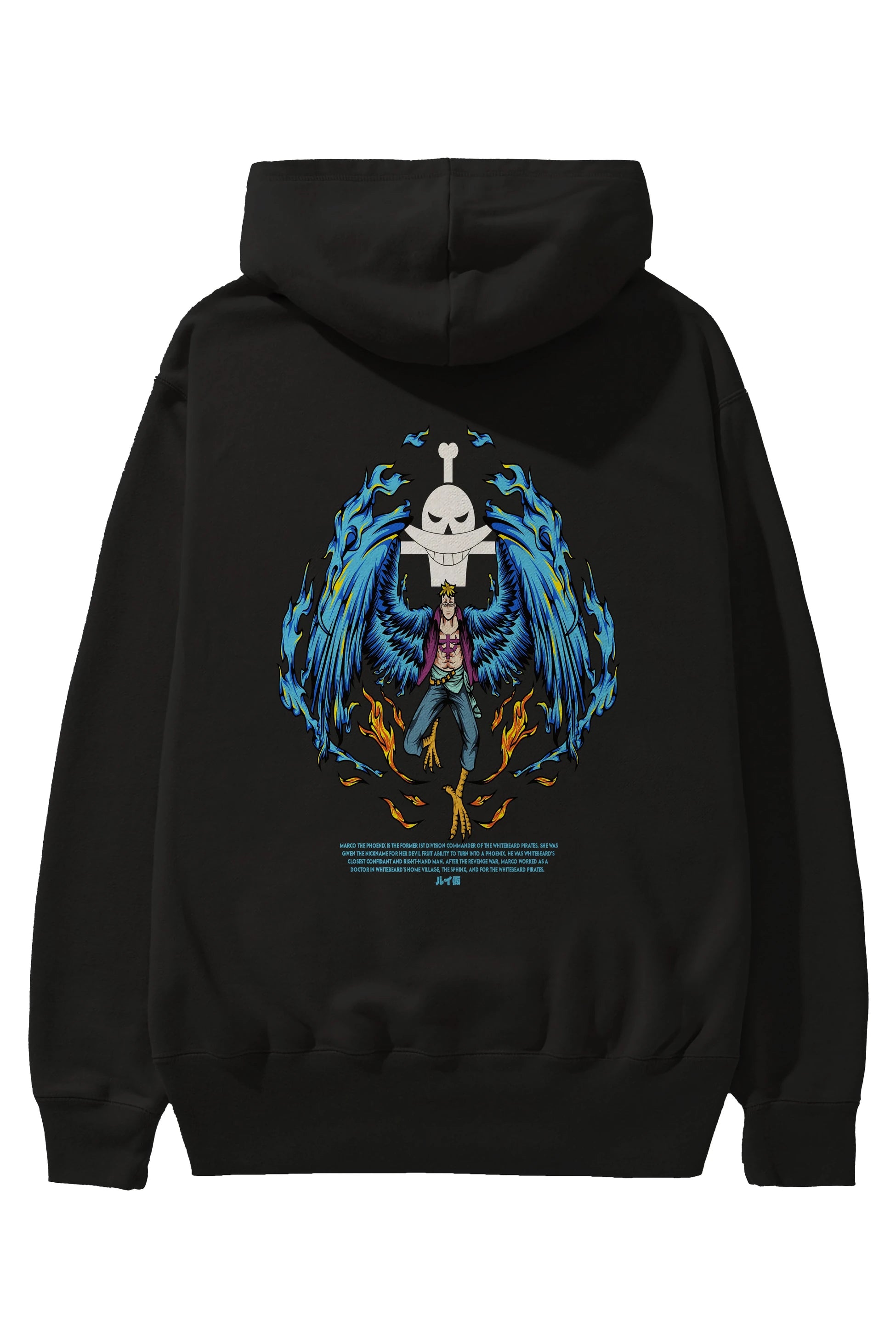 Marco Anime Arka Baskılı Hoodie Oversize Kapüşonlu Sweatshirt Erkek Kadın Unisex
