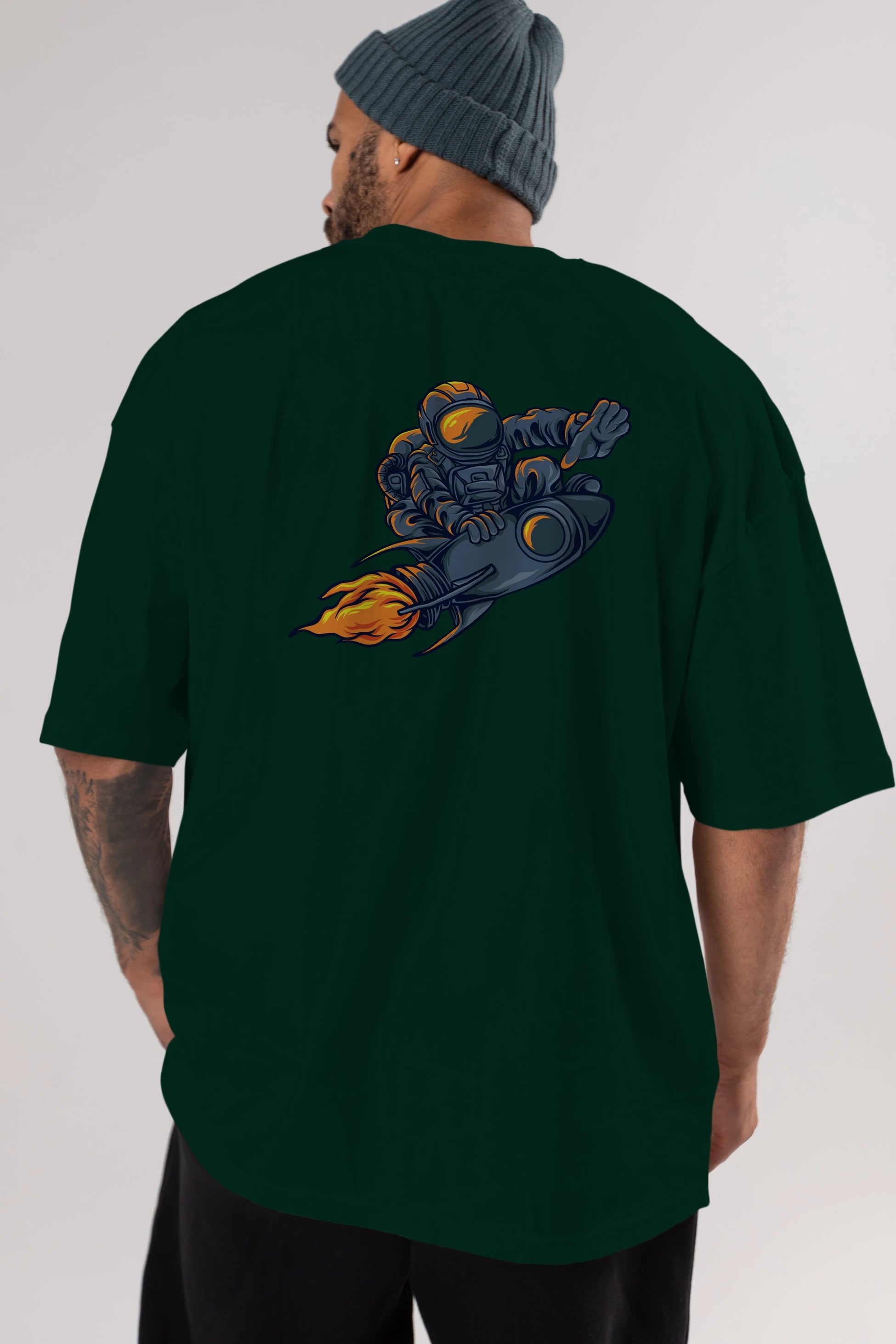 Astrocket Illustration Tshirt Arka Baskılı Oversize t-shirt Erkek Kadın Unisex