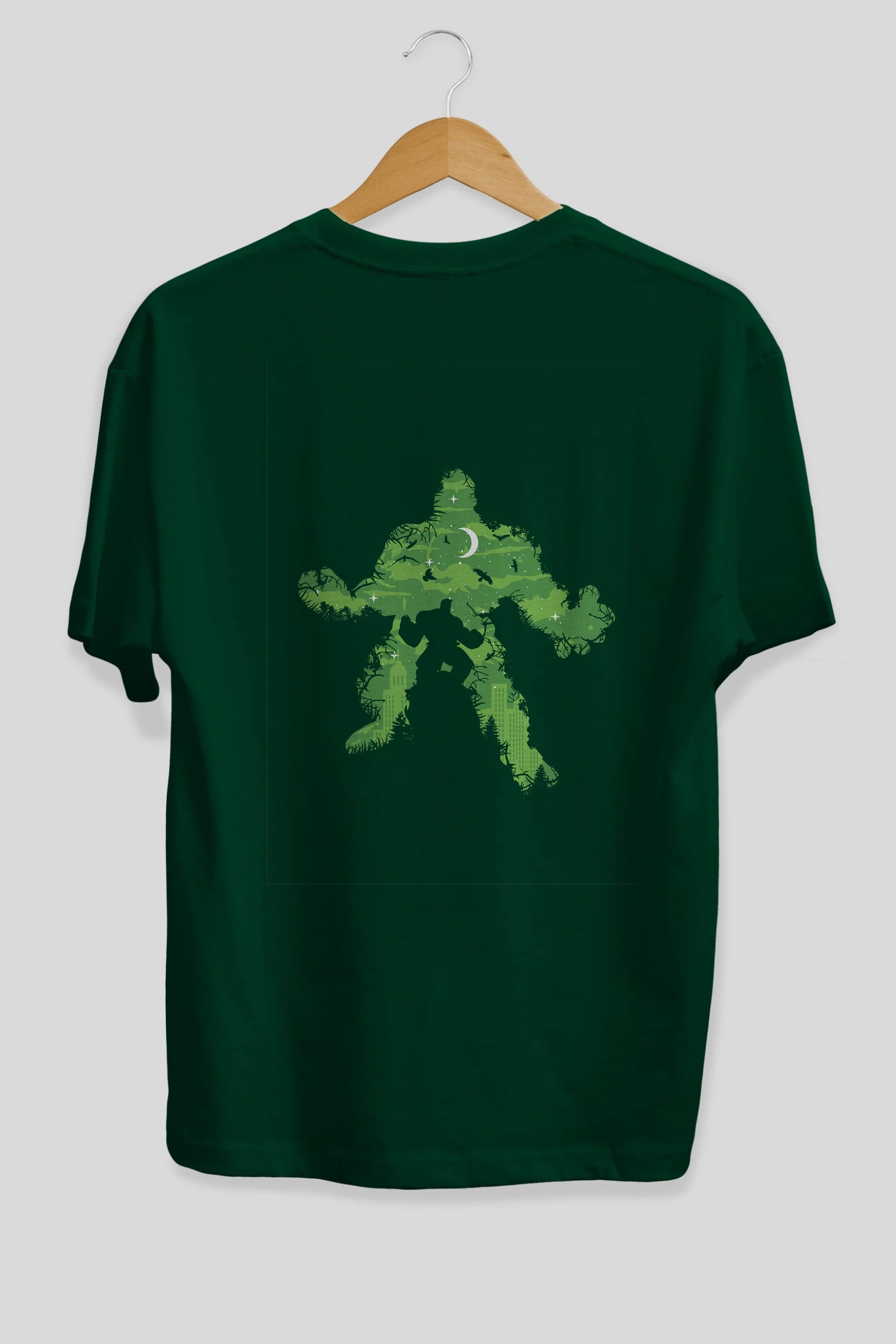 Green Monster Arka Baskılı Oversize t-shirt %100 pamuk Erkek Kadın Unisex