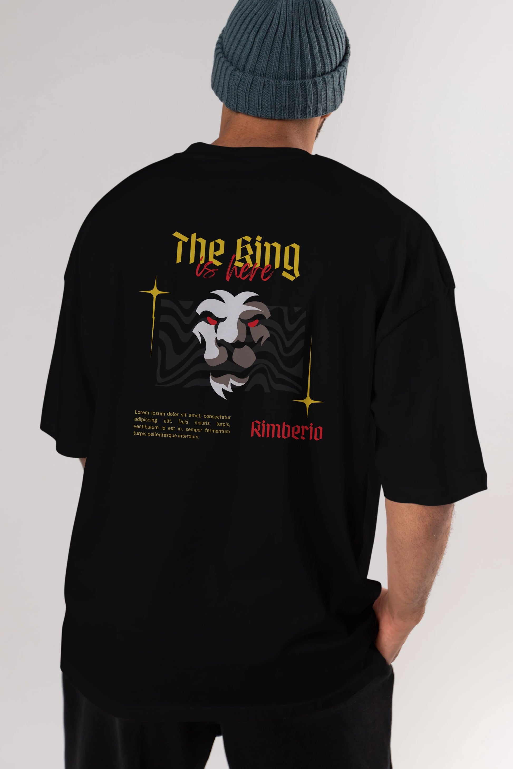 The King is Here Yazılı Arka Baskılı Oversize t-shirt Erkek Kadın Unisex