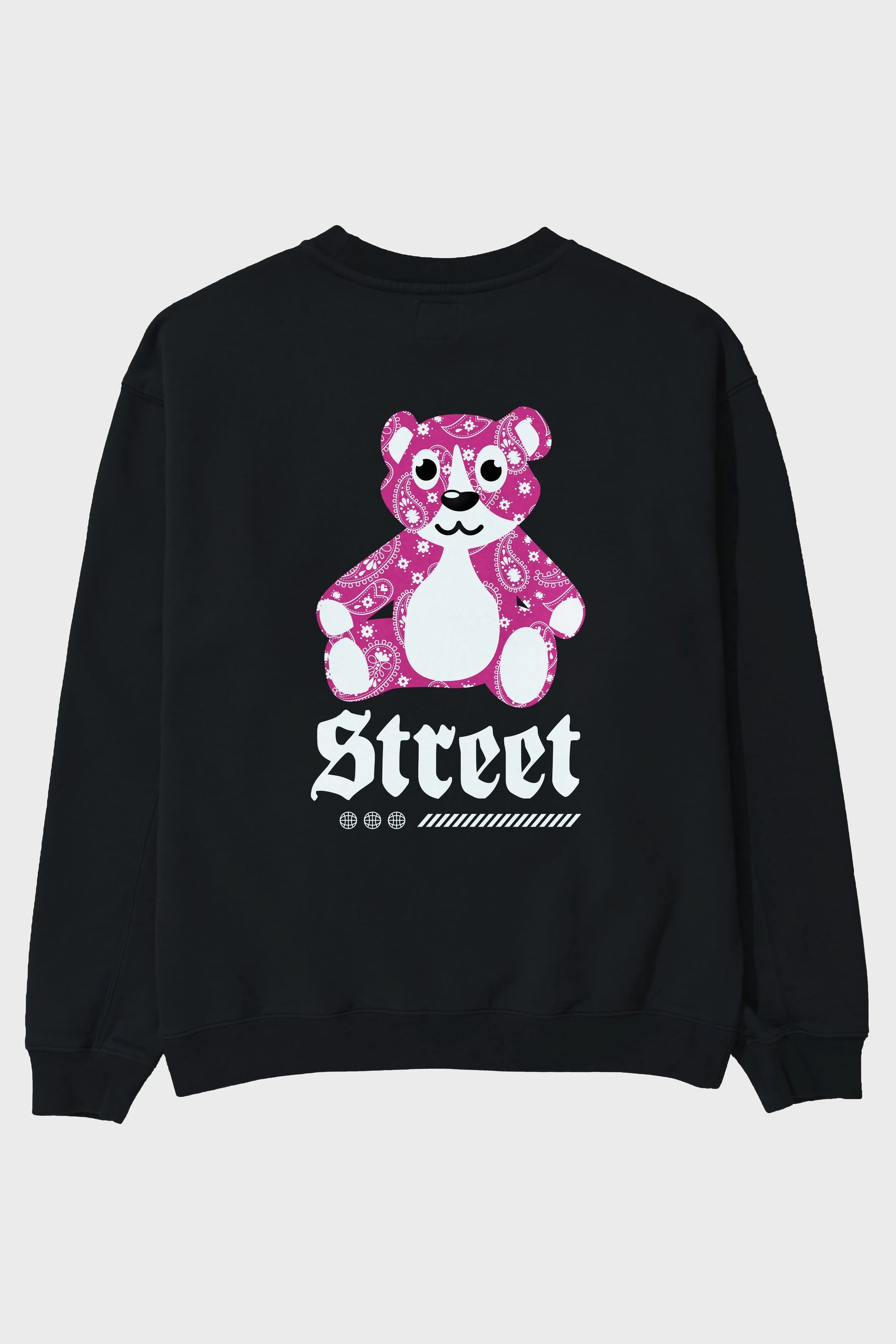 Street Bear Arka Baskılı Oversize Sweatshirt Erkek Kadın Unisex