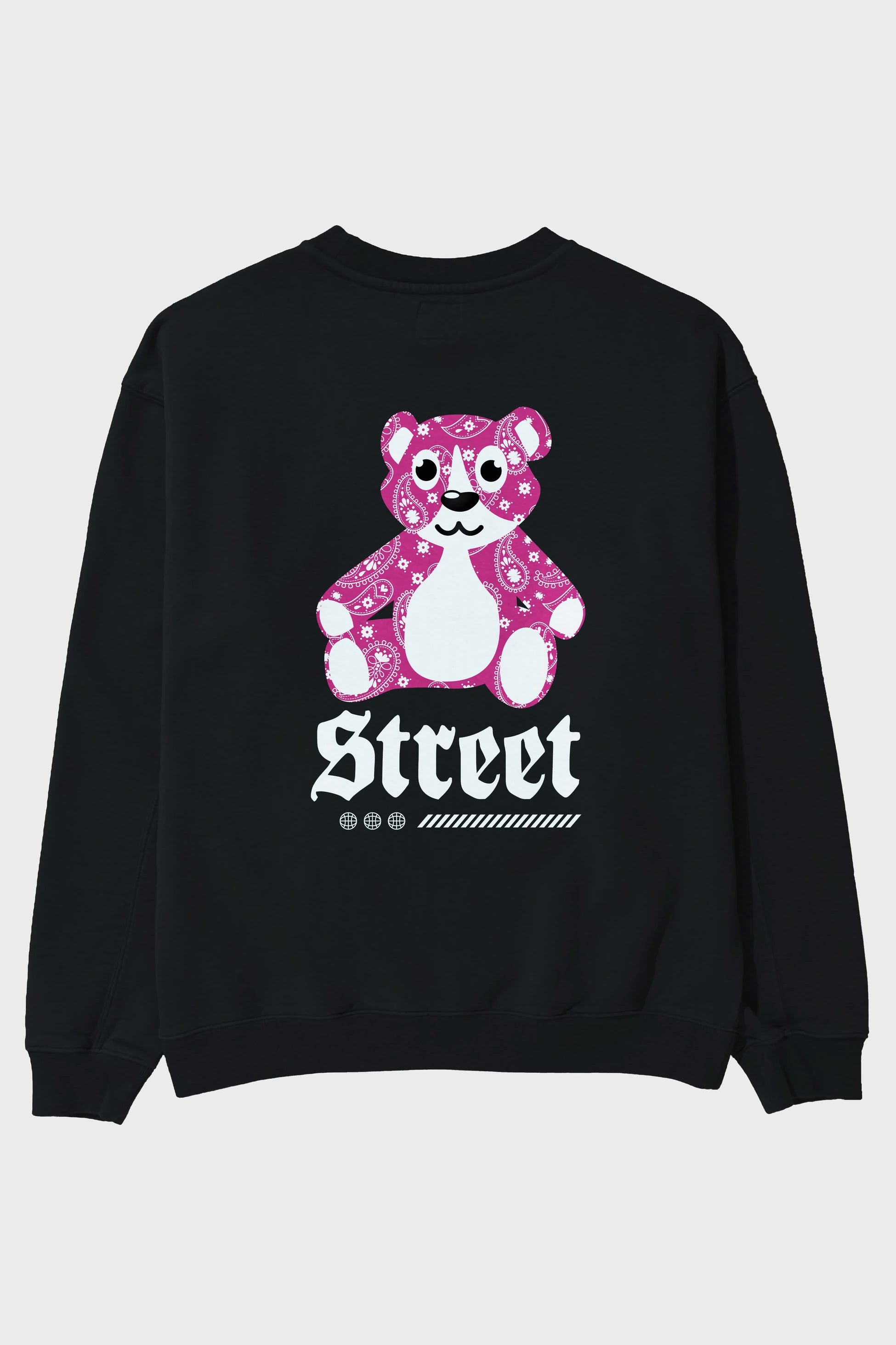 Street Bear Arka Baskılı Oversize Sweatshirt Erkek Kadın Unisex