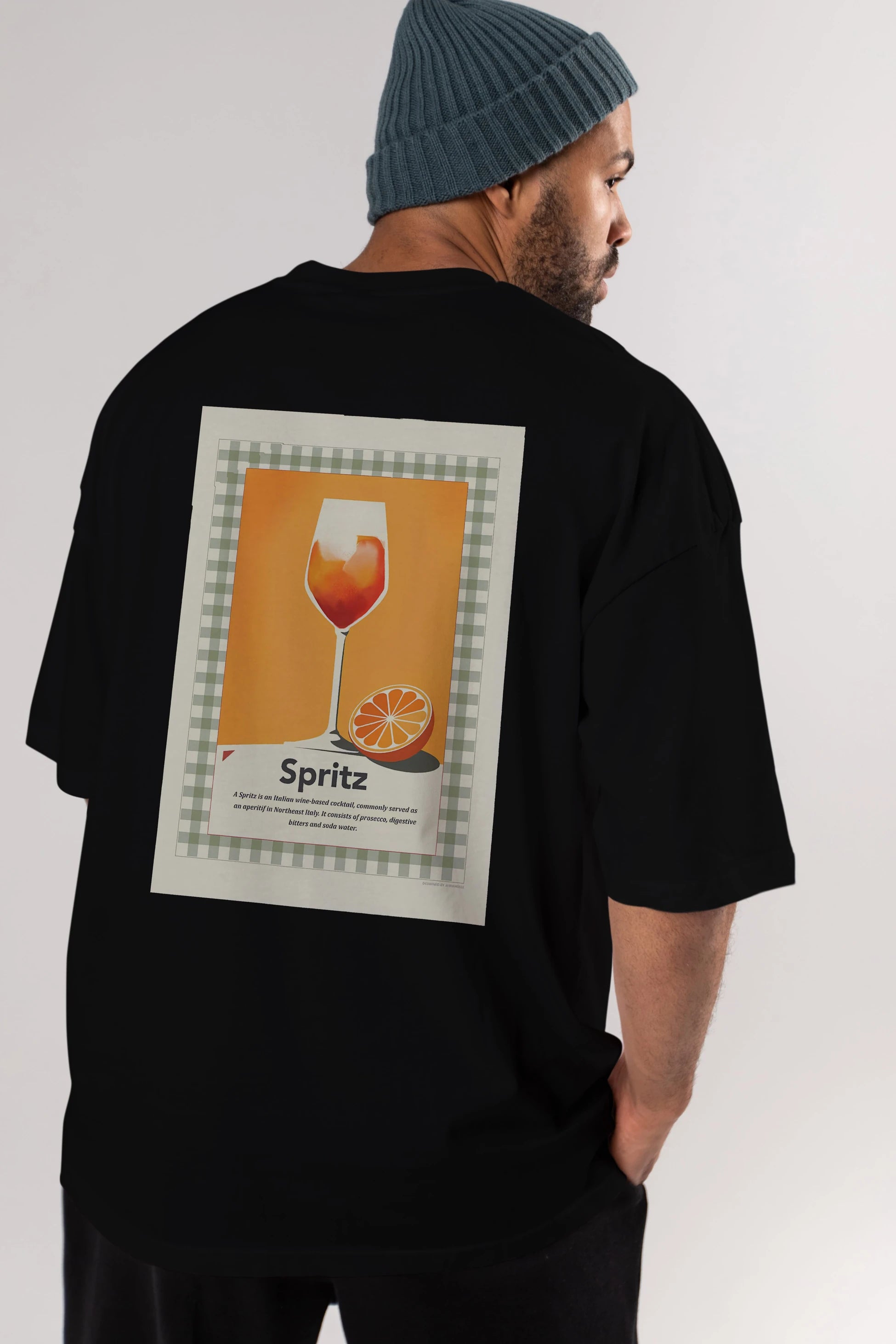 Aperol Spritz 5 Arka Baskılı Oversize t-shirt Erkek Kadın Unisex %100 Pamuk Bisiklet Yaka tişort