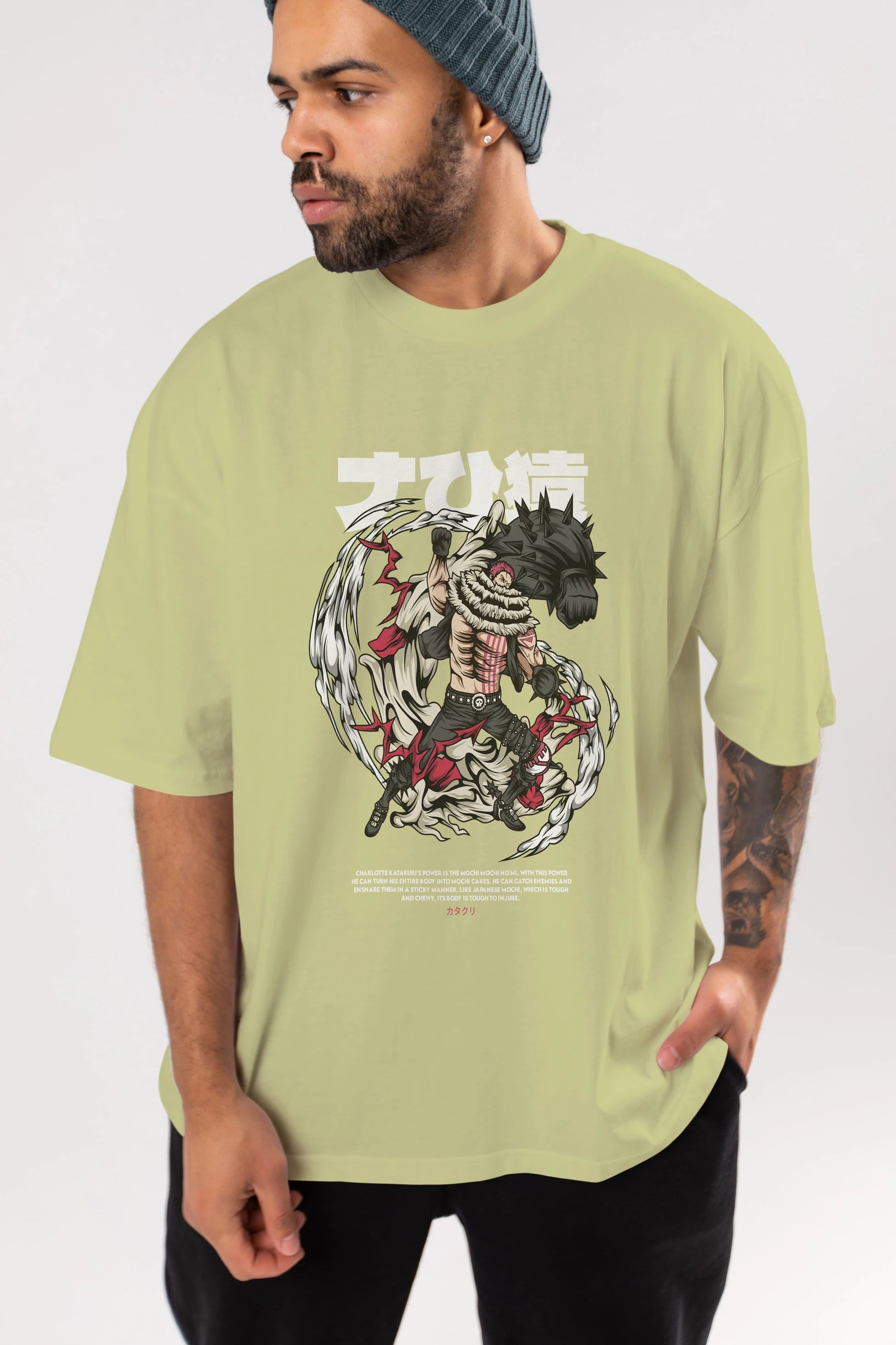 Katakuri Anime Ön Baskılı Oversize t-shirt %100 pamuk Erkek Kadın Unisex