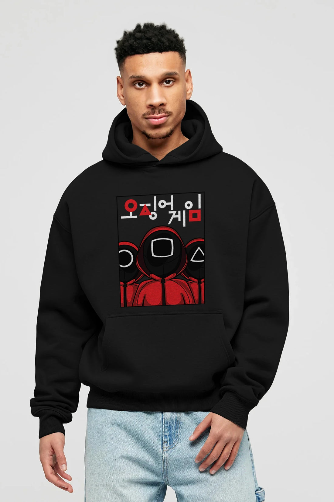 Squid Game (7) Ön Baskılı Hoodie Oversize Kapüşonlu Sweatshirt Erkek Kadın Unisex