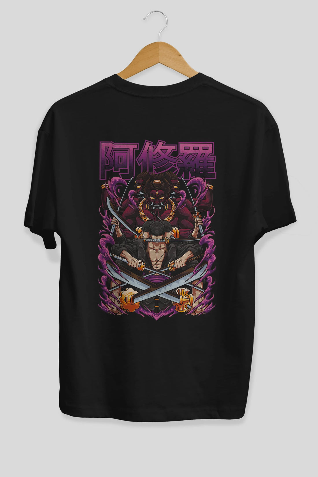 Roronoa Zoro 1 Anime Arka Baskılı Oversize t-shirt Erkek Kadın Unisex