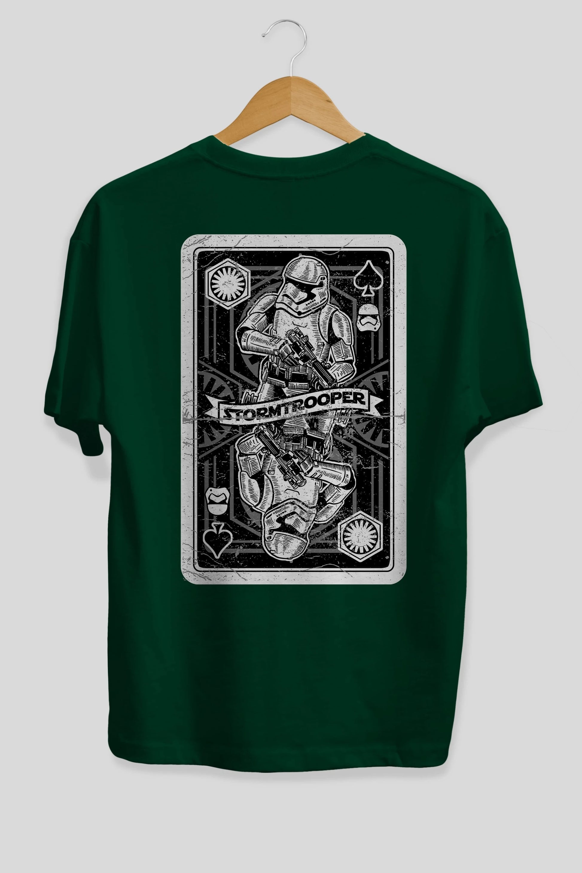 Stormtrooper Playing Card Arka Baskılı Oversize t-shirt Erkek Kadın Unisex %100 Pamuk