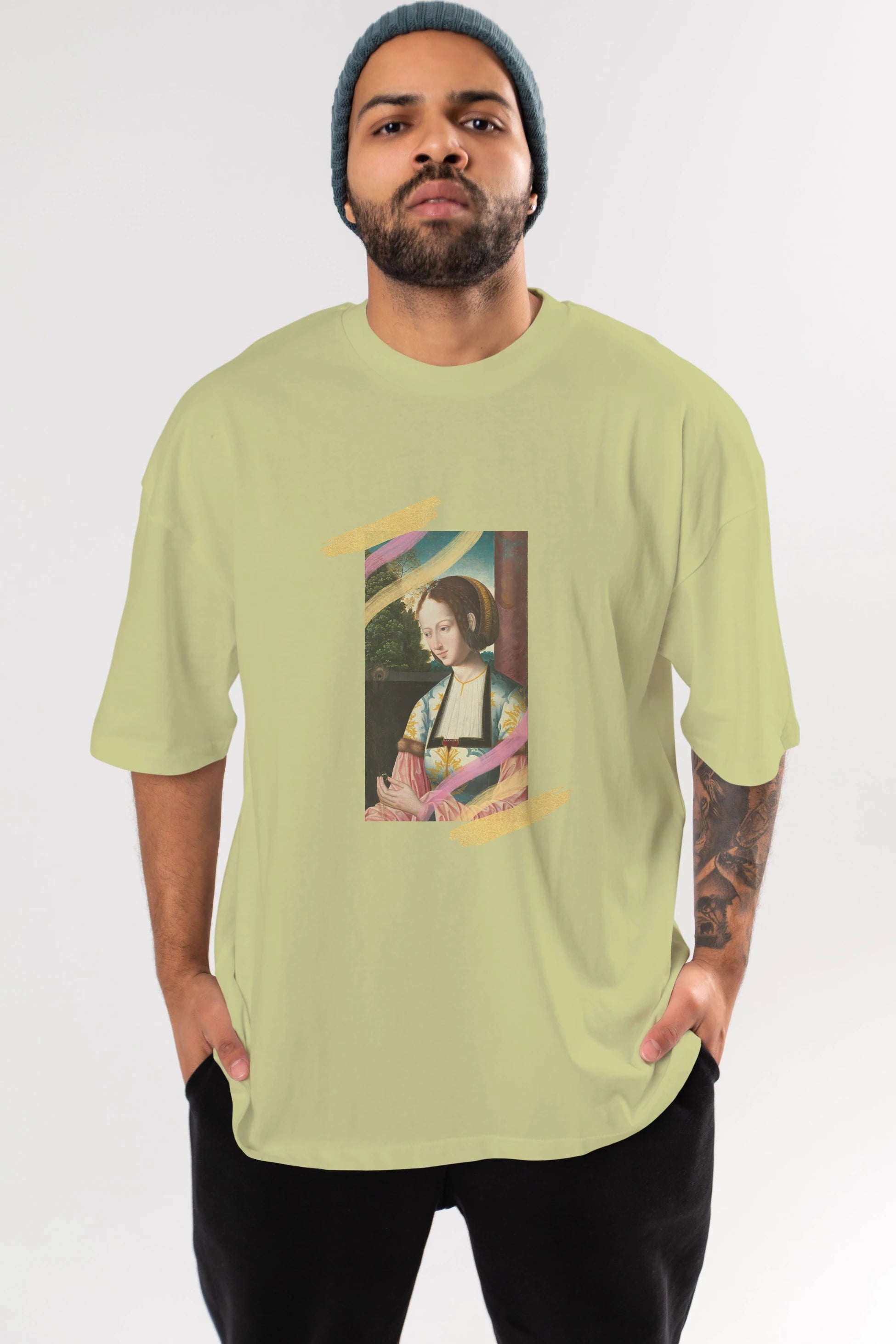 Woman Portrait Ön Baskılı Oversize t-shirt Erkek Kadın Unisex