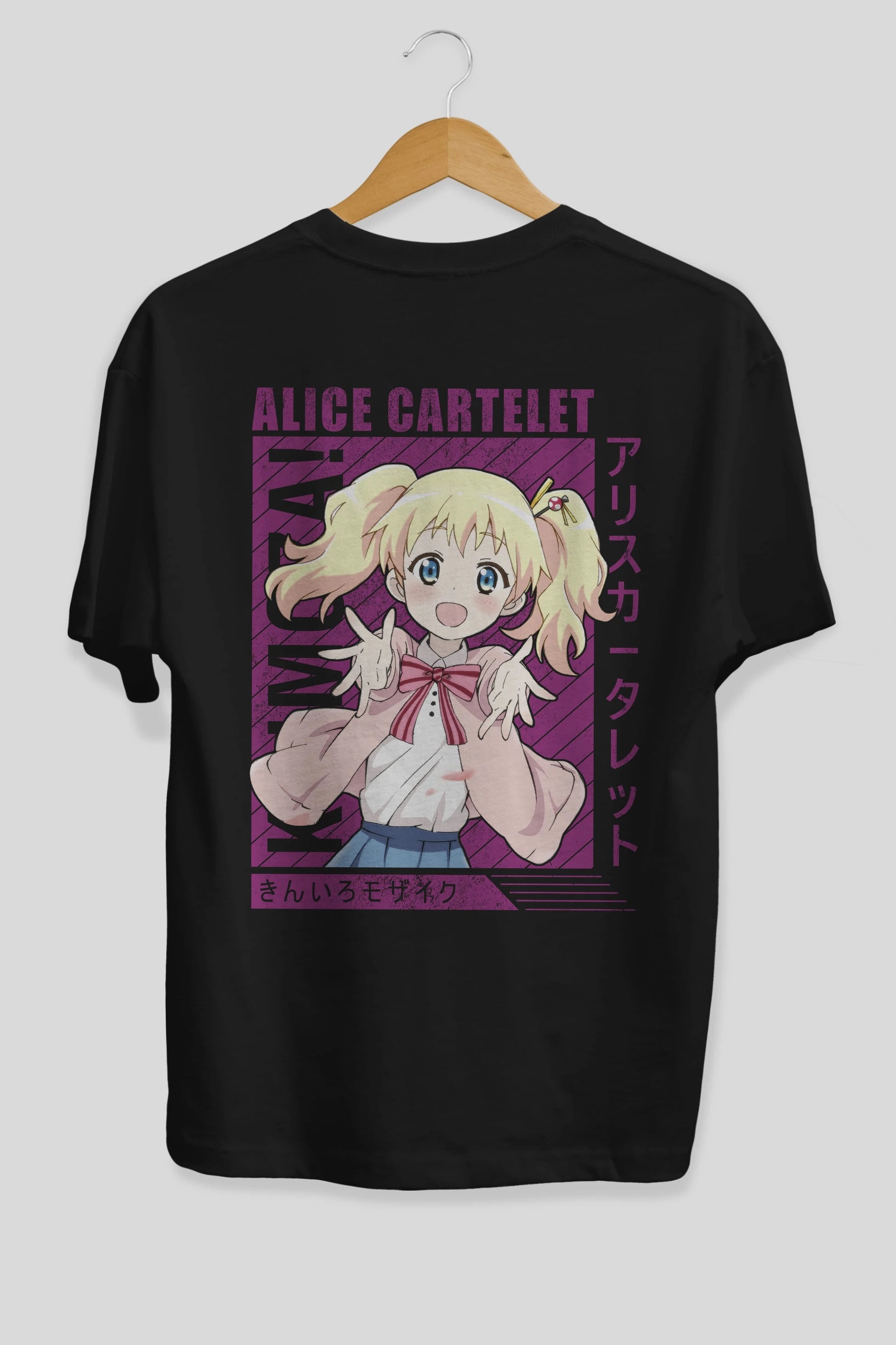 Alice Cartelet 12 Anime Arka Baskılı Oversize t-shirt Erkek Kadın Unisex