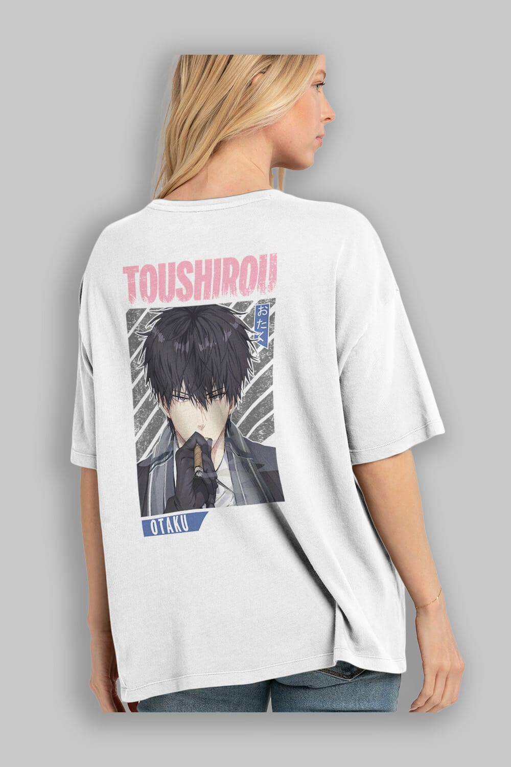 Toushirou Hijikata 2 Anime Arka Baskılı Oversize t-shirt Erkek Kadın Unisex
