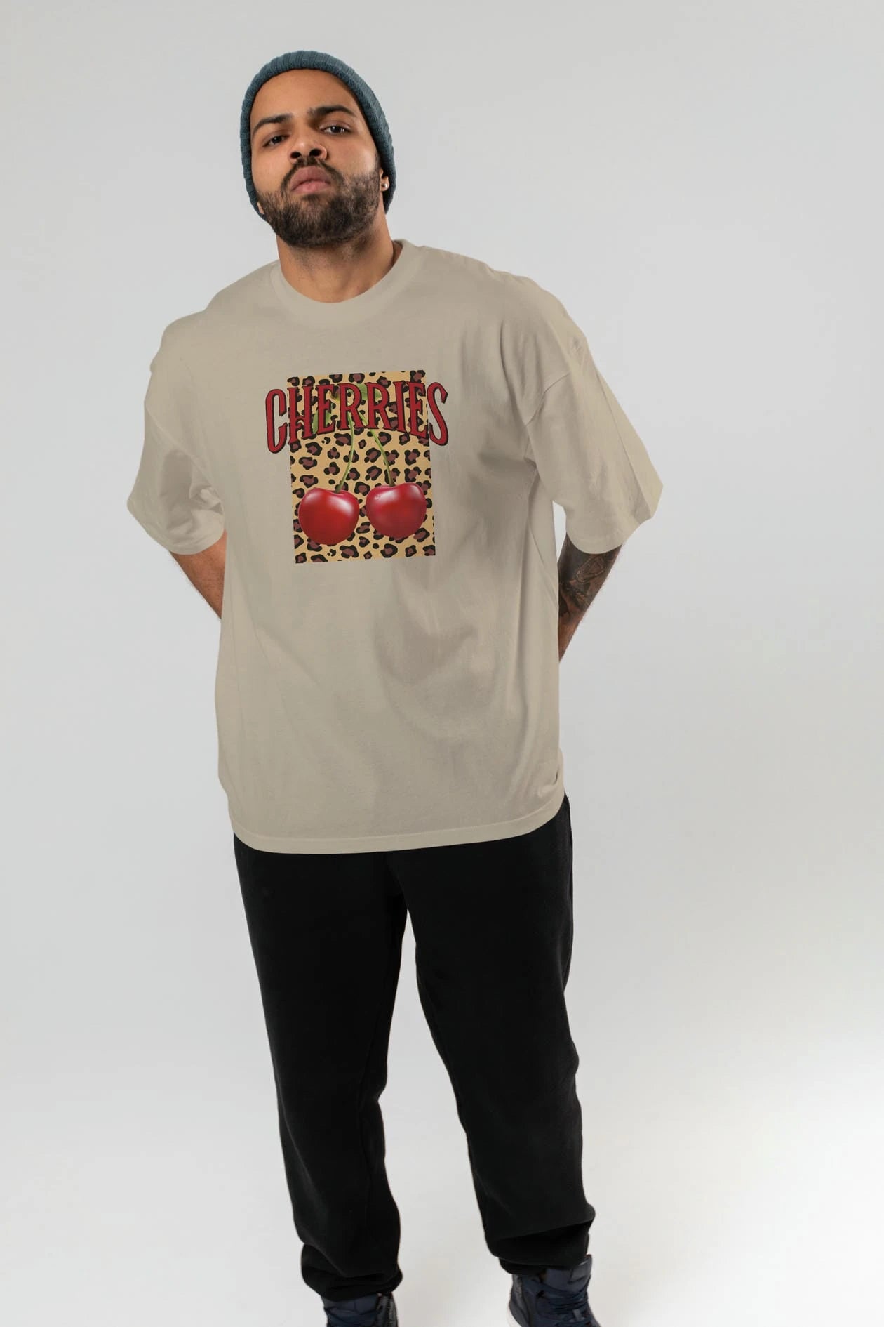 Cherry Cherries 6 Ön Baskılı Oversize t-shirt Erkek Kadın Pamuk Bisiklet Yaka tişort