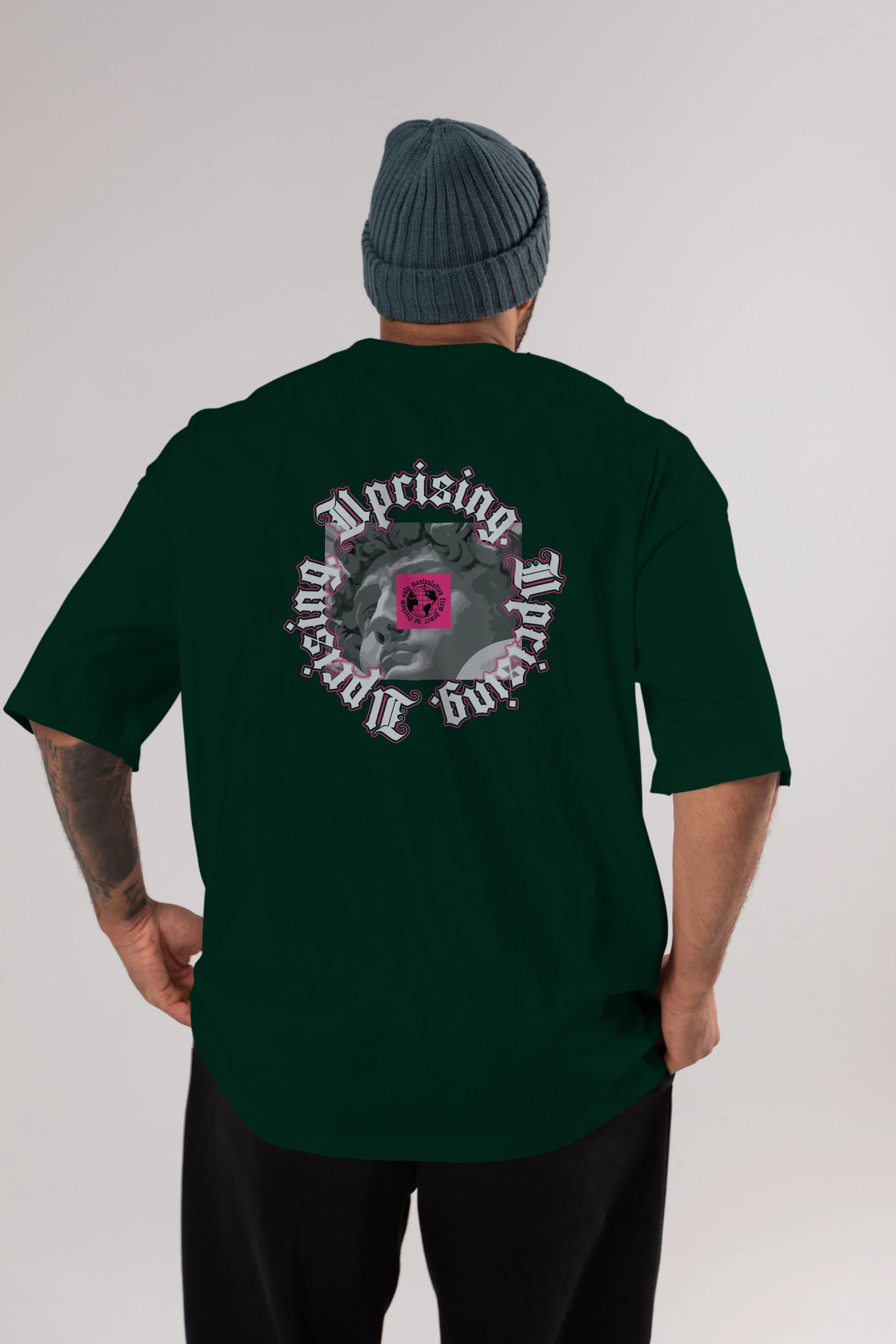 Uprising Arka Baskılı Oversize t-shirt Erkek Kadın Unisex