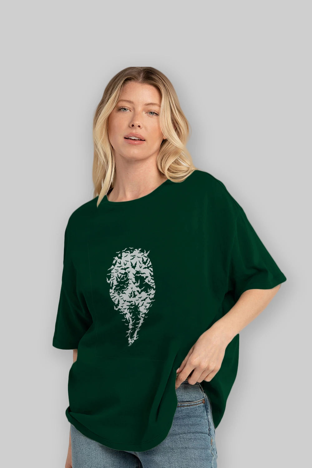 Ghost Face Bats Ön Baskılı Oversize t-shirt %100 pamuk Erkek Kadın Unisex
