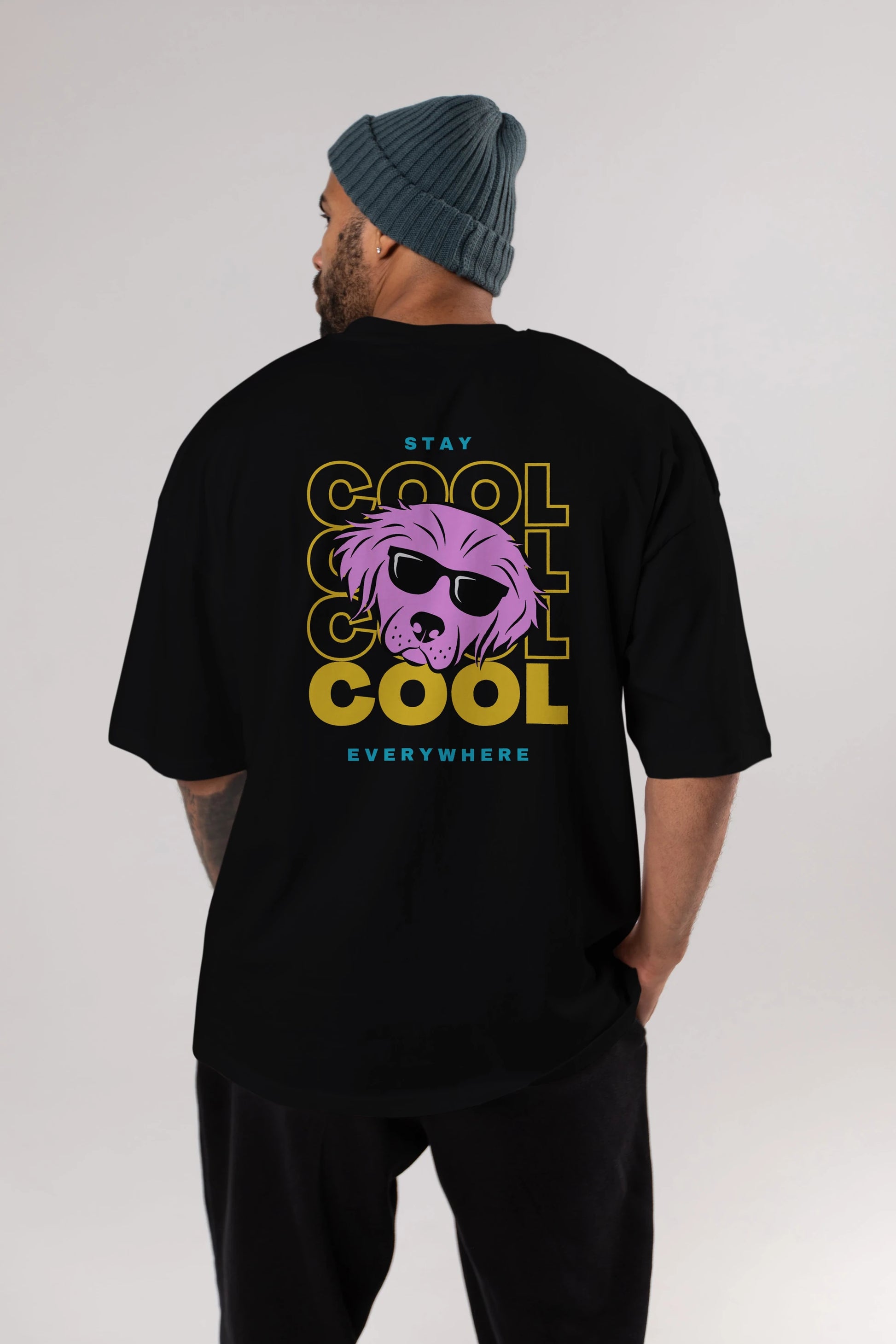 Cool Dog 2 Arka Baskılı Oversize t-shirt Erkek Kadın Unisex