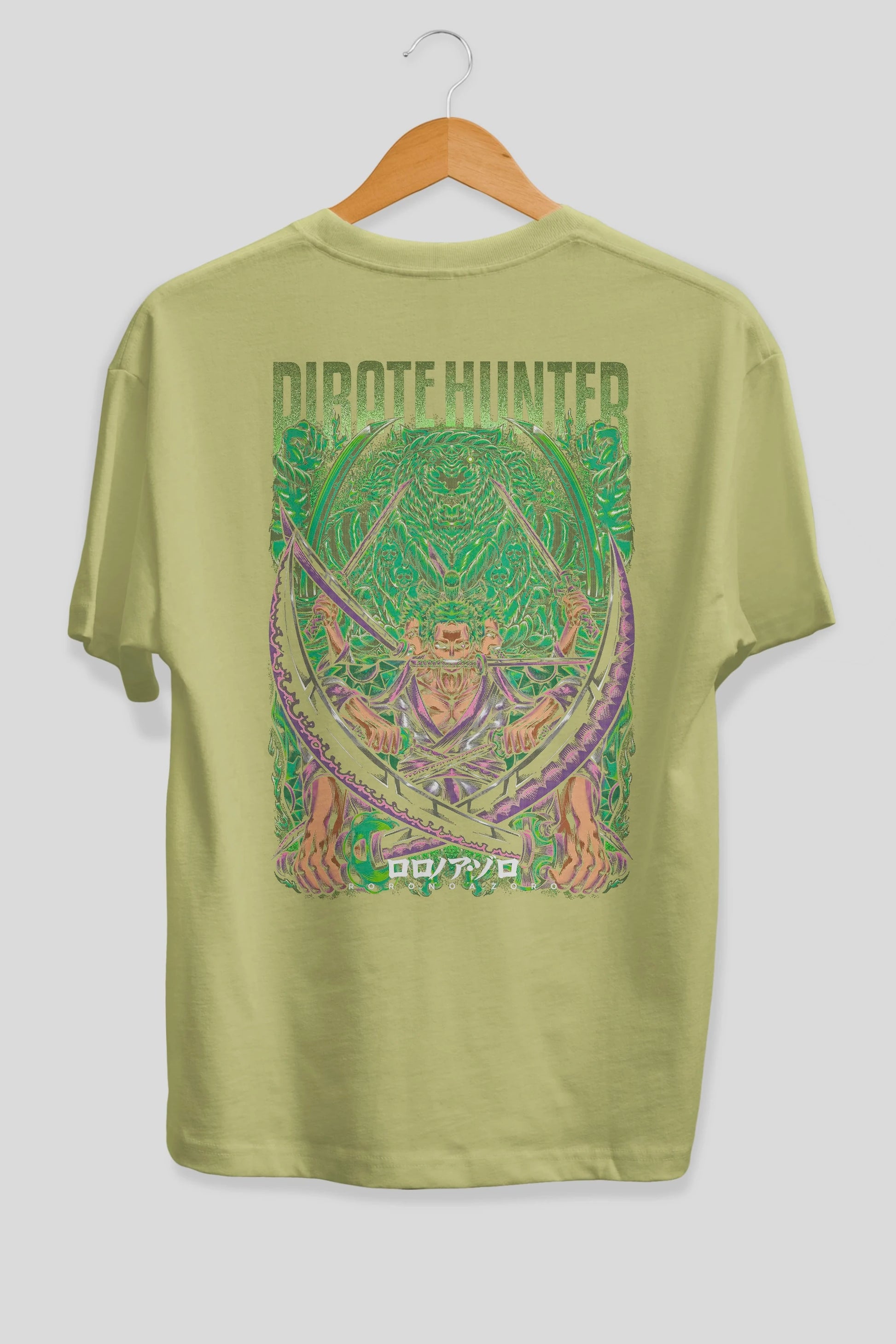 RORONOA ZORO 3 Anime Arka Baskılı Oversize t-shirt Erkek Kadın Unisex