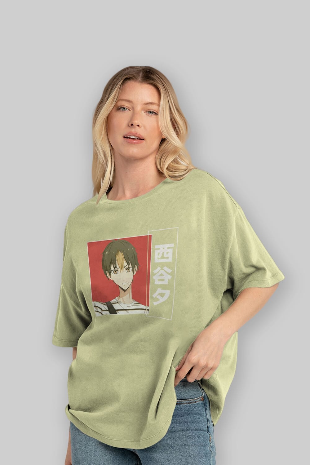 Yuu Nishinoya 1 Anime Ön Baskılı Oversize t-shirt %100 pamuk Erkek Kadın Unisex