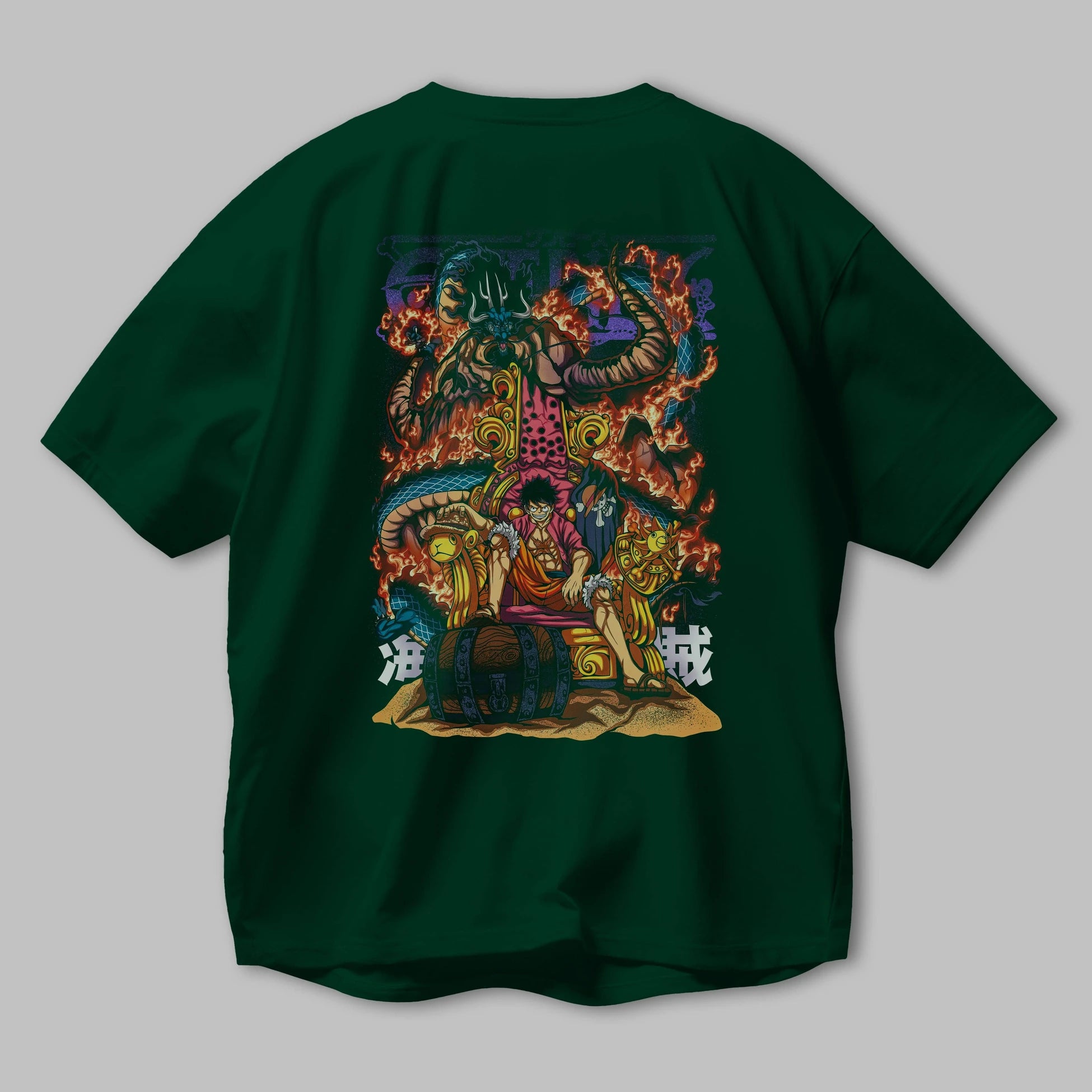 MONKEY D. LUFFY 1 Anime Arka Baskılı Oversize t-shirt Erkek Kadın Unisex