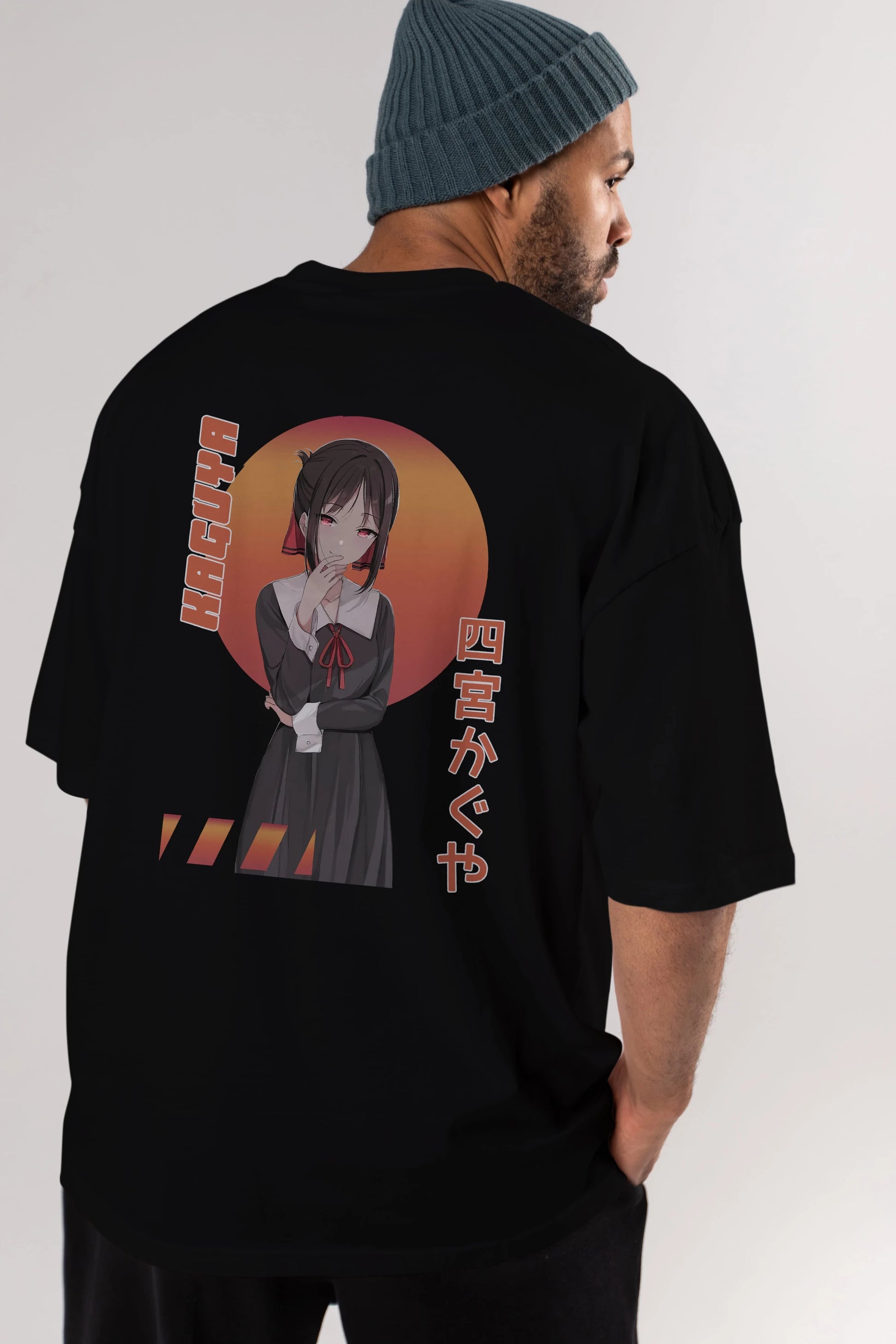 Kaguya Shinomiya 5 Anime Arka Baskılı Oversize t-shirt Erkek Kadın Unisex