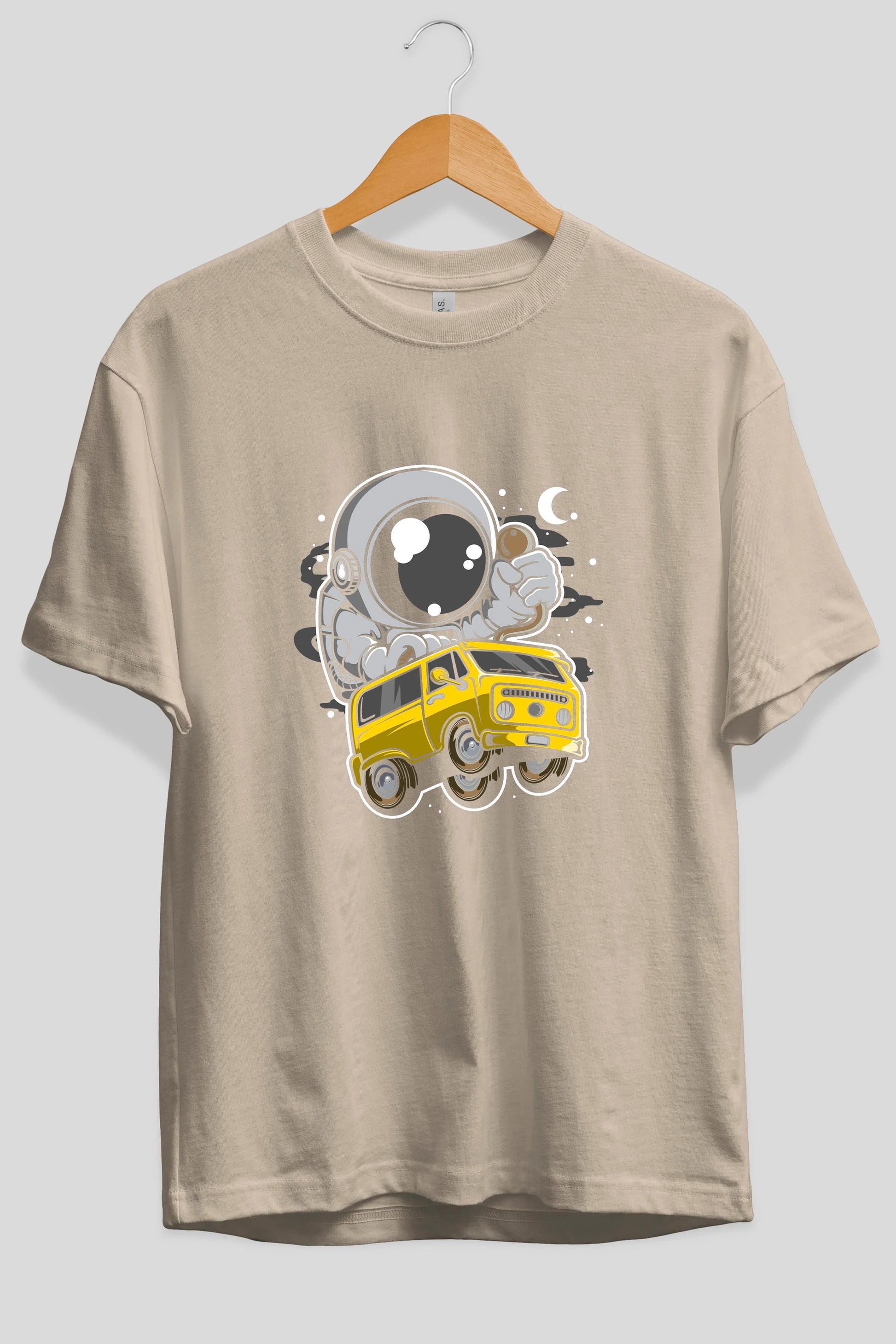 Astronaut Car Racer Ön Baskılı Oversize t-shirt Erkek Kadın Unisex