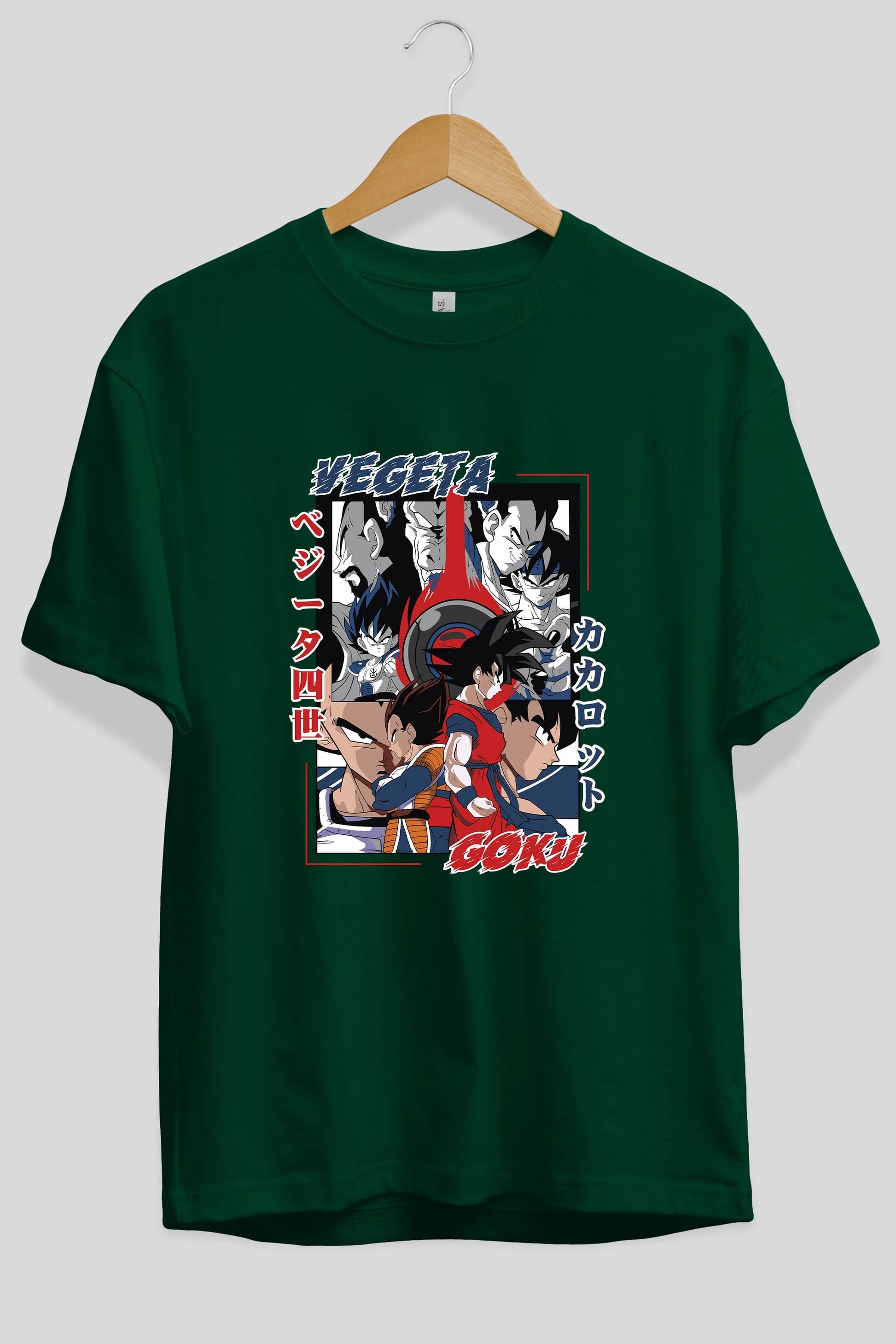 VEGETA VS GOKU Anime Ön Baskılı Oversize t-shirt %100 pamuk Erkek Kadın Unisex