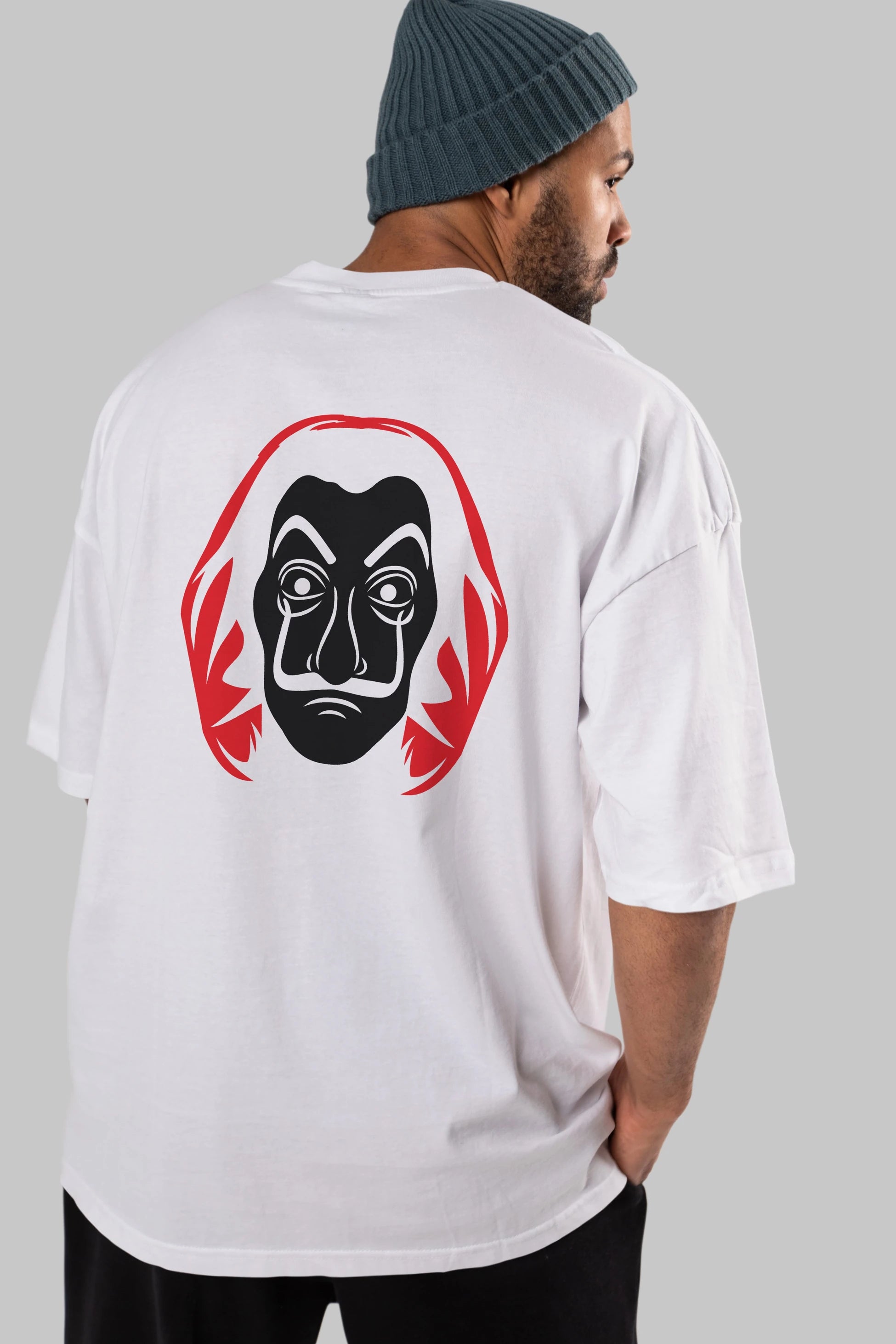 La Casa De Papel (8) Arka Baskılı Oversize t-shirt Erkek Kadın Unisex %100 Pamuk Bisiklet Yaka tişort