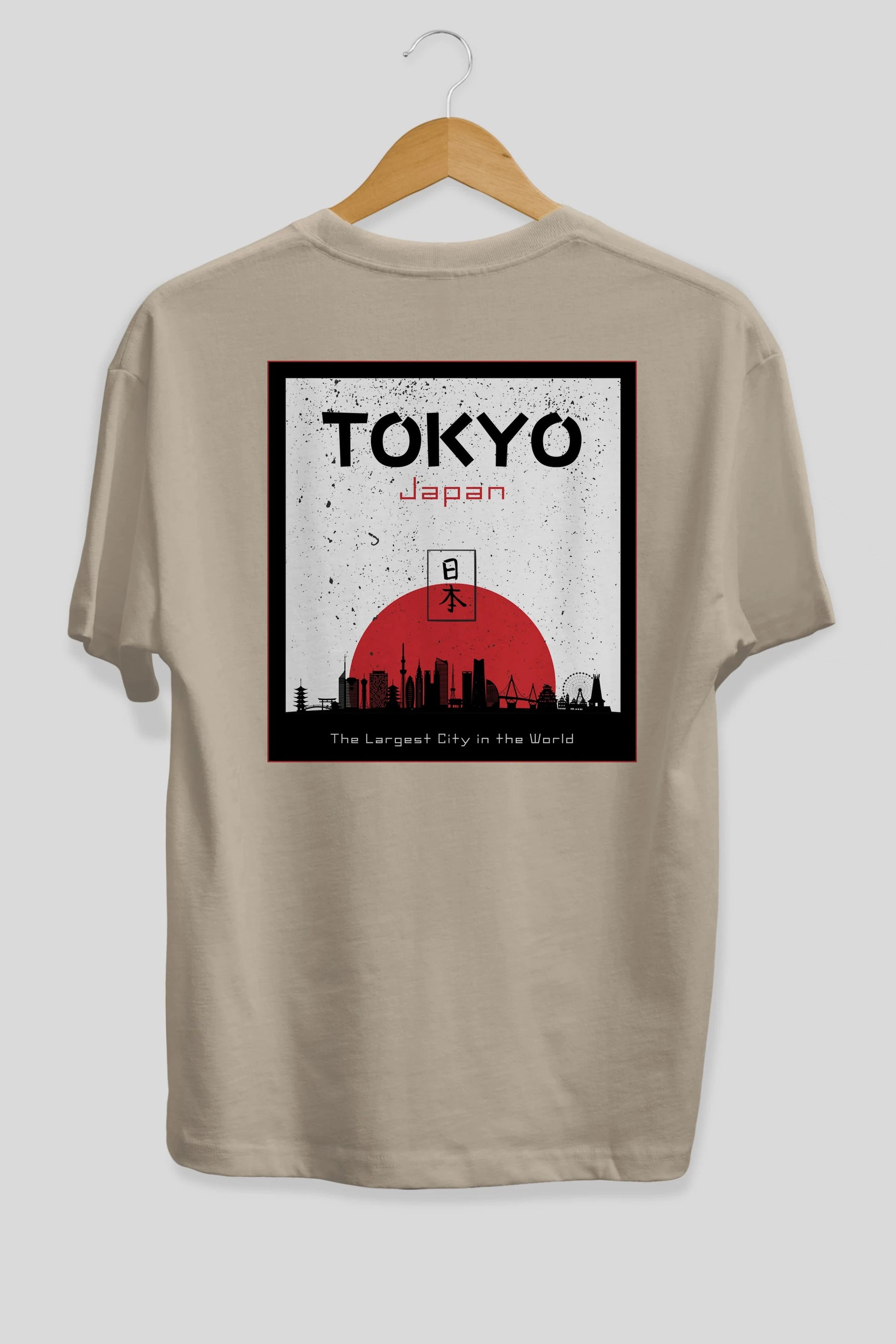 Tokyo Japan Yazılı Arka Baskılı Oversize t-shirt Erkek Kadın Unisex
