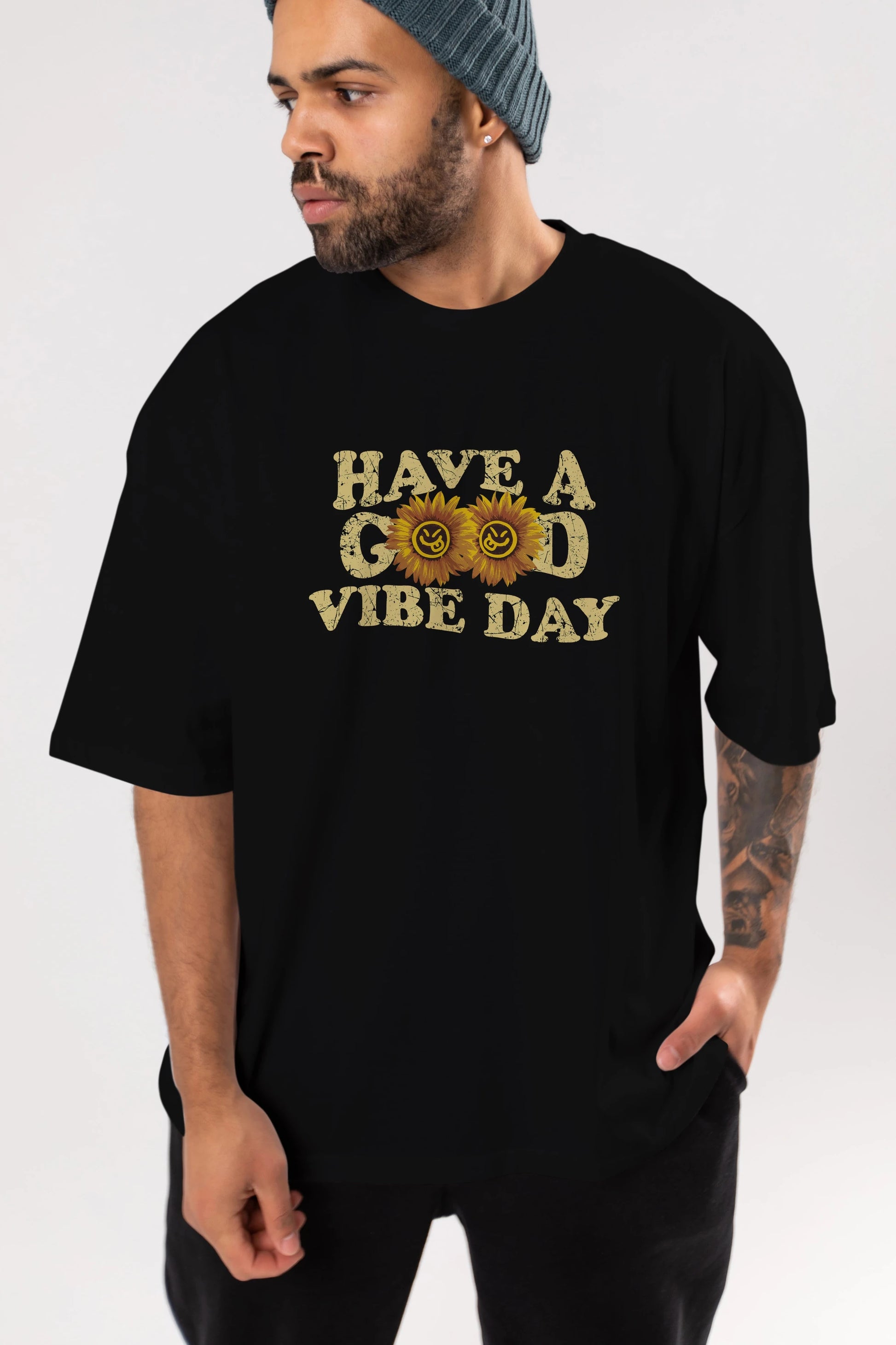 Have a Good Vibe Day Ön Baskılı Oversize t-shirt Erkek Kadın Unisex