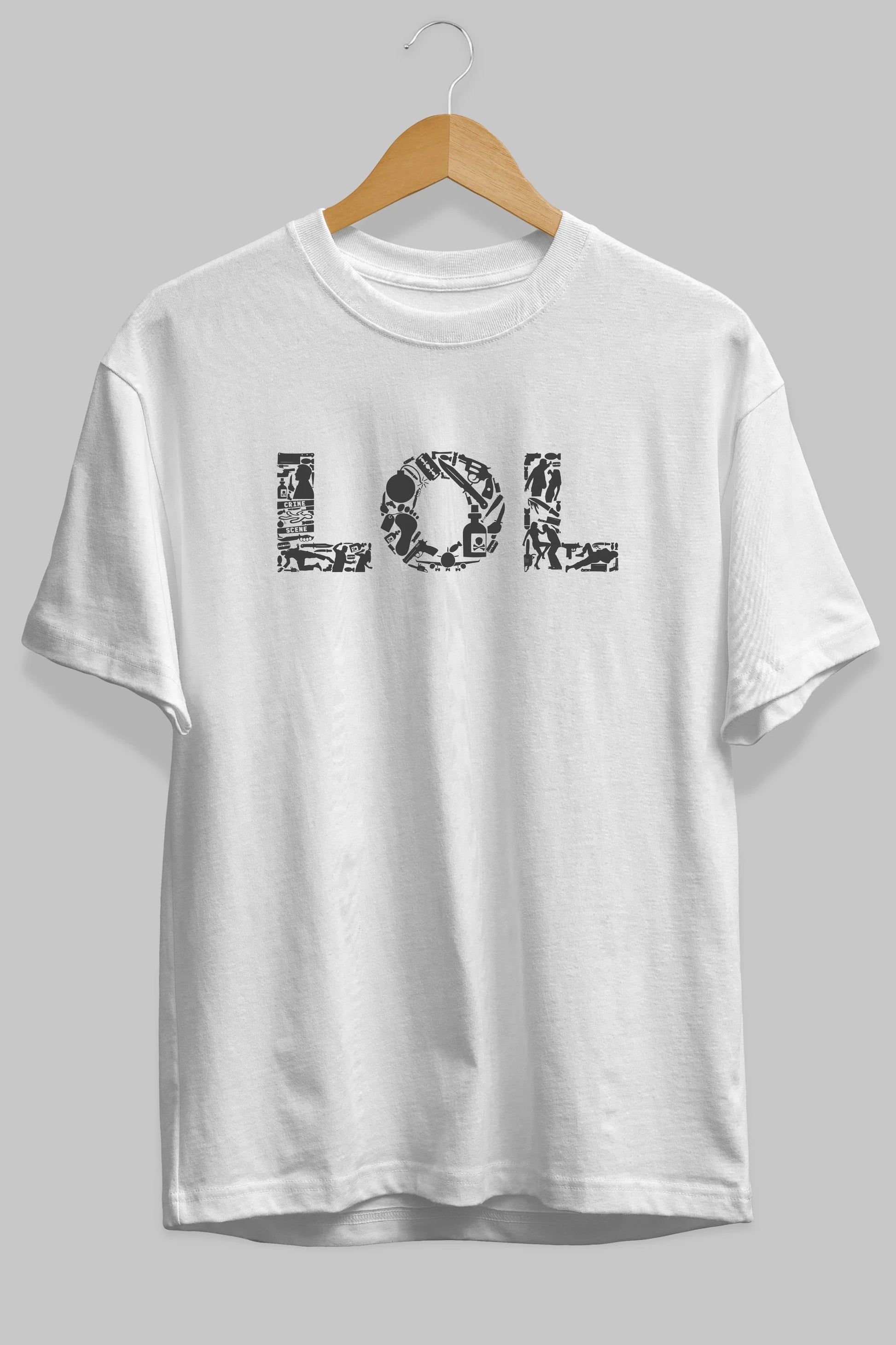 LOL Ön Baskılı Oversize t-shirt %100 pamuk Erkek Kadın Unisex
