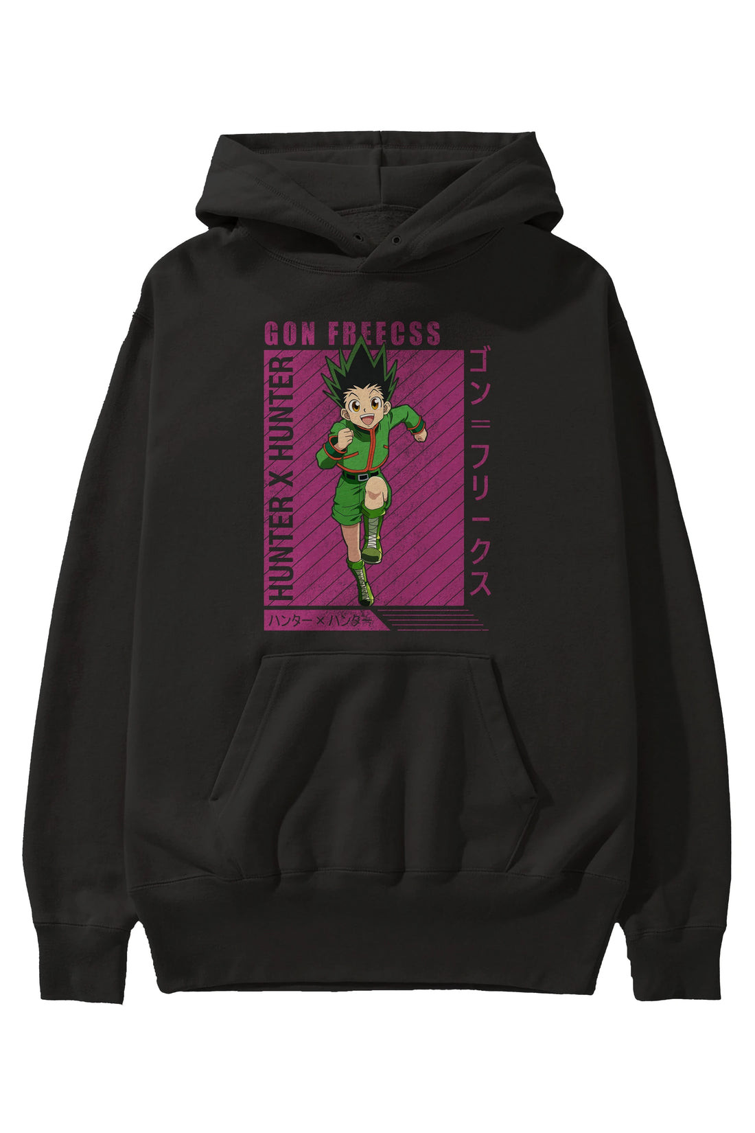 Gon Freecss HUNTER X HUNTER 3 Anime Ön Baskılı Hoodie Oversize Kapüşonlu Sweatshirt Erkek Kadın Unisex