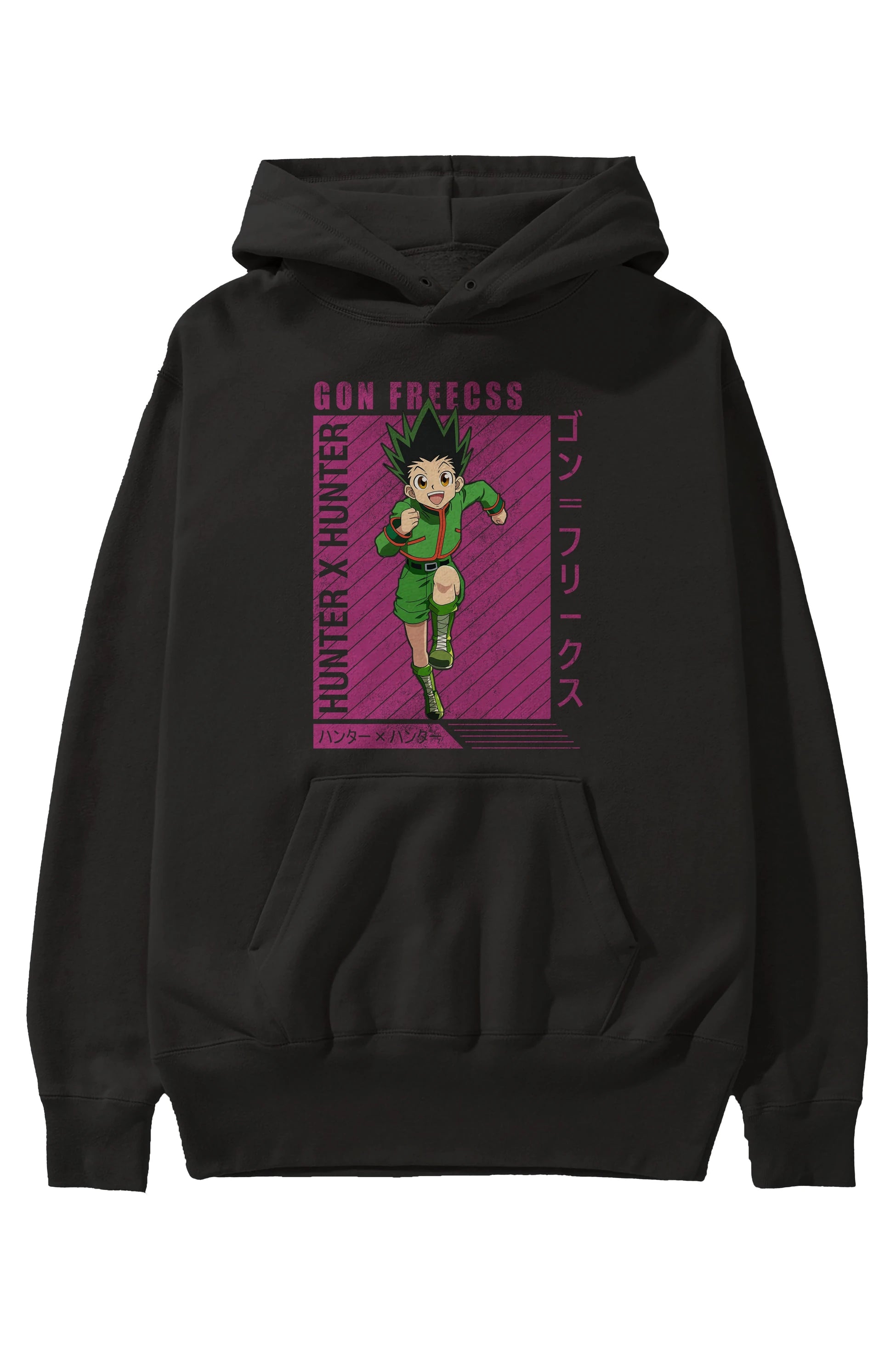 Gon Freecss HUNTER X HUNTER 3 Anime Ön Baskılı Hoodie Oversize Kapüşonlu Sweatshirt Erkek Kadın Unisex